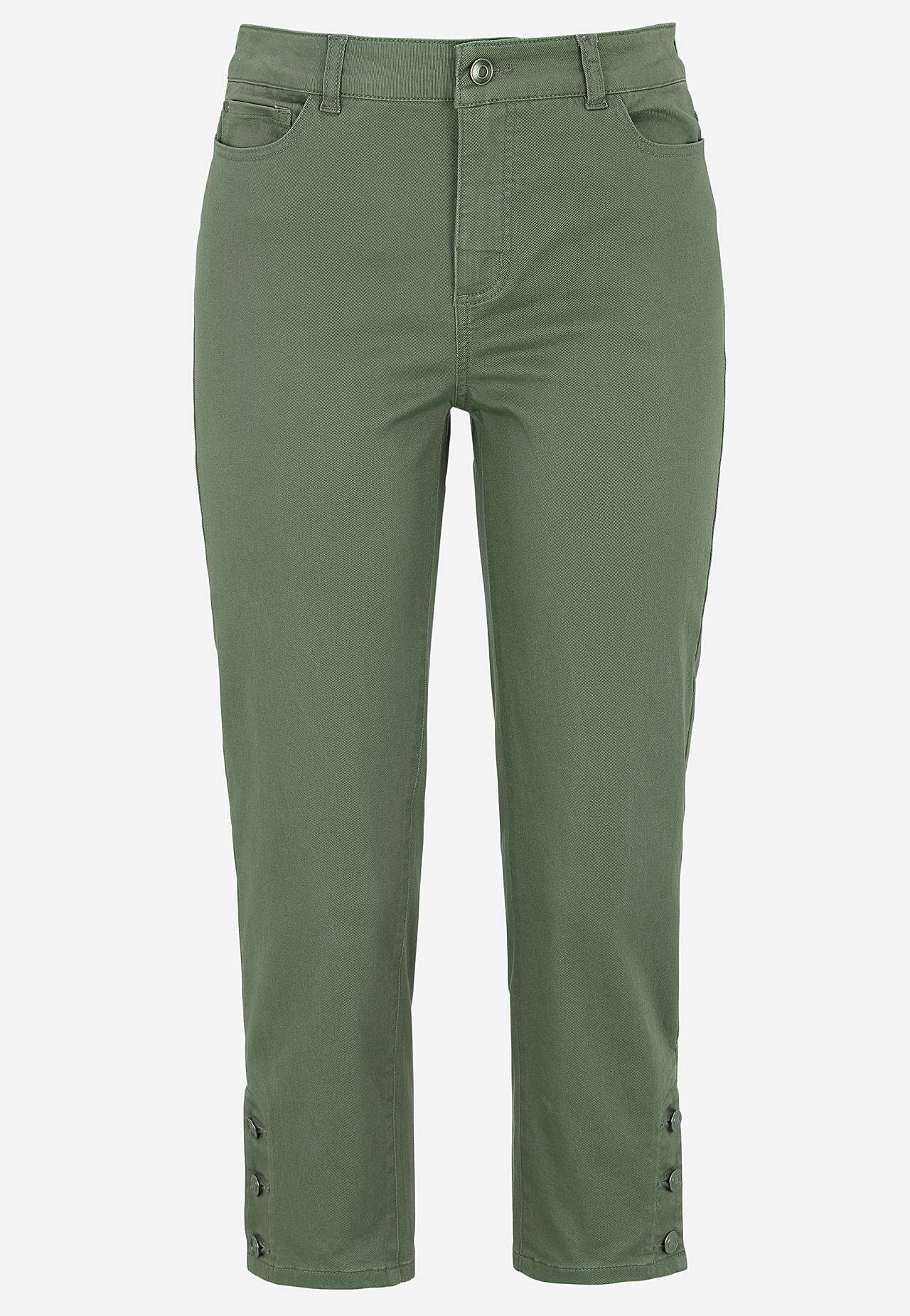 Caprijeans med design med fem lommer