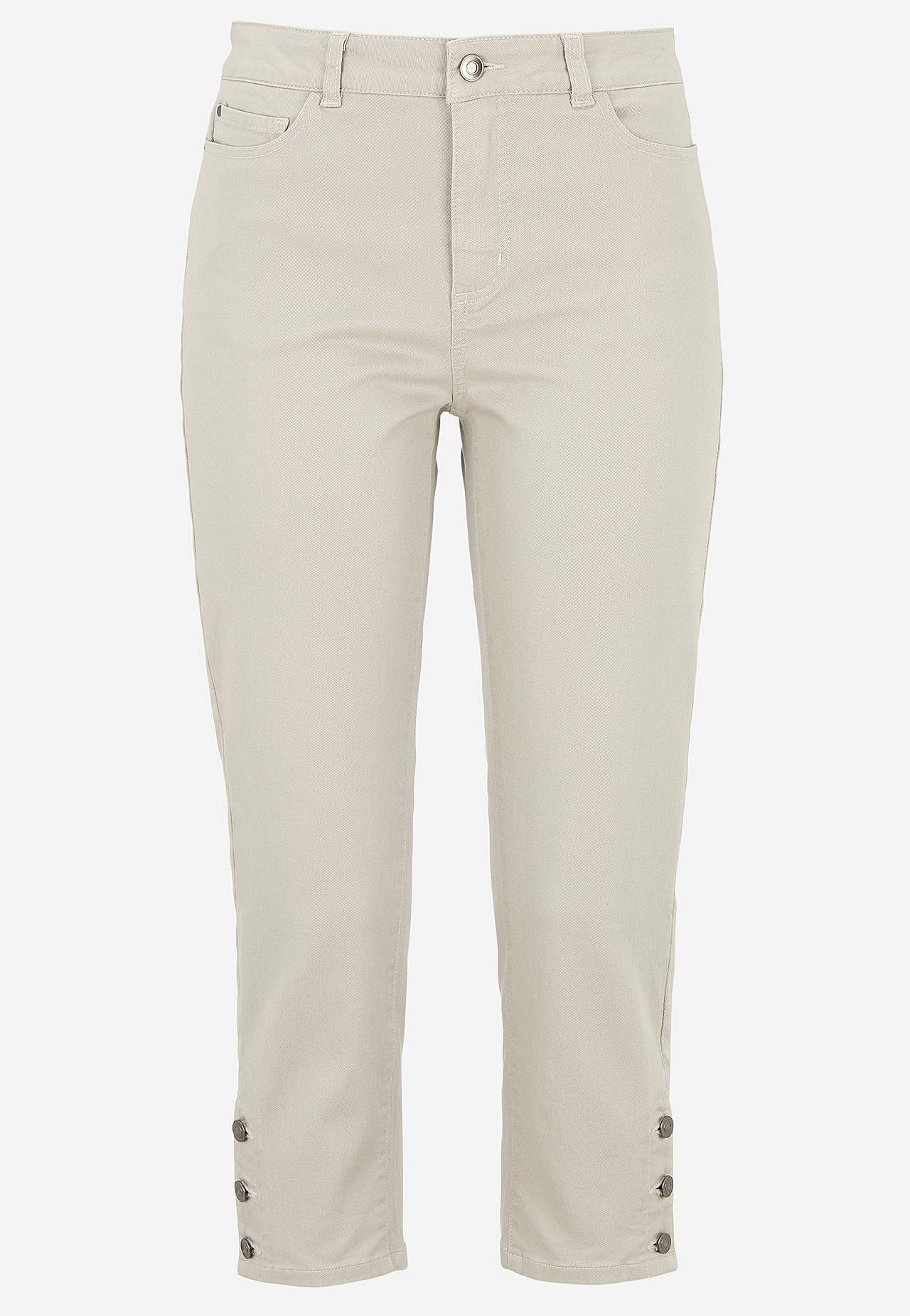 Caprijeans med design med fem lommer