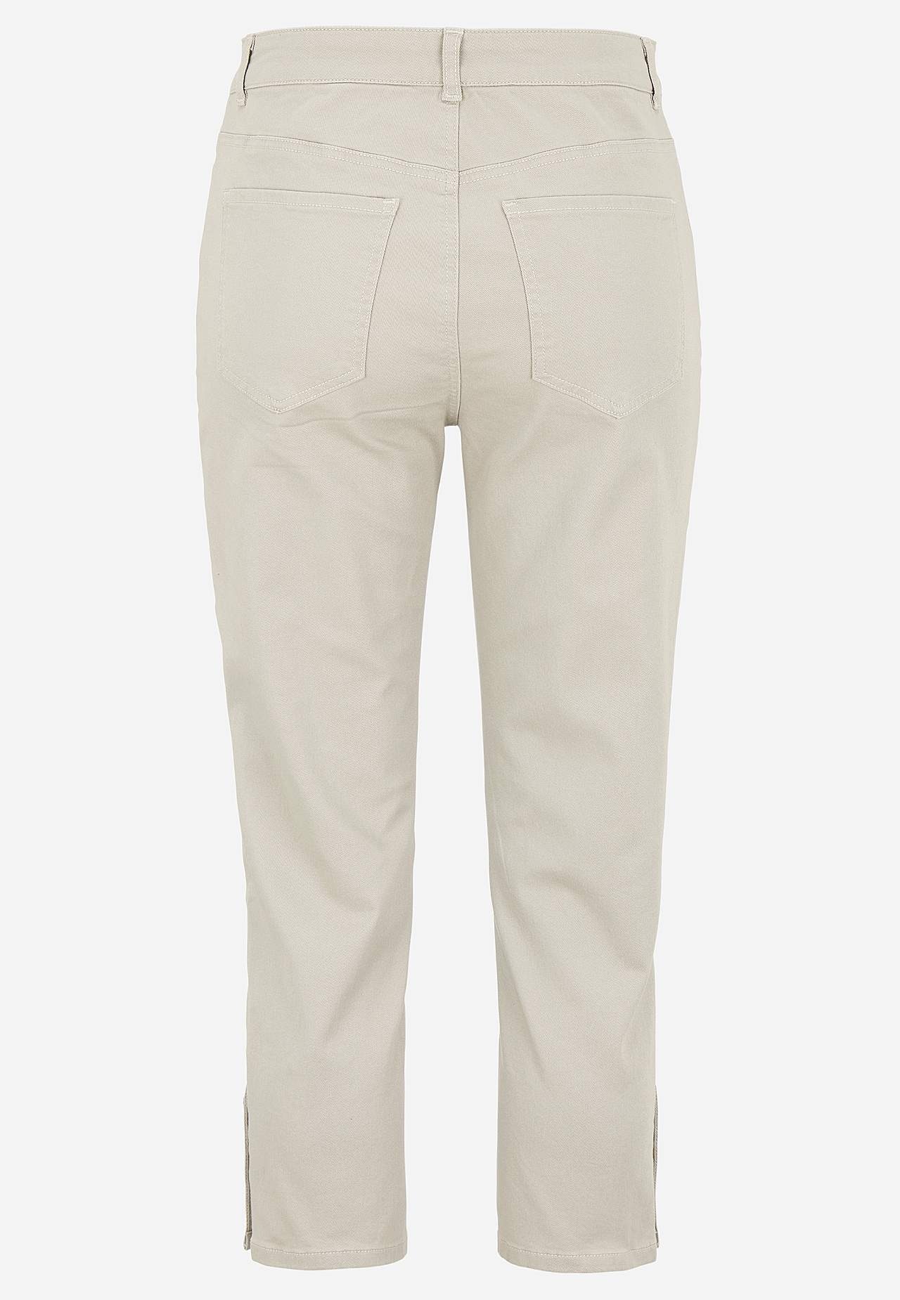 Caprijeans med design med fem lommer