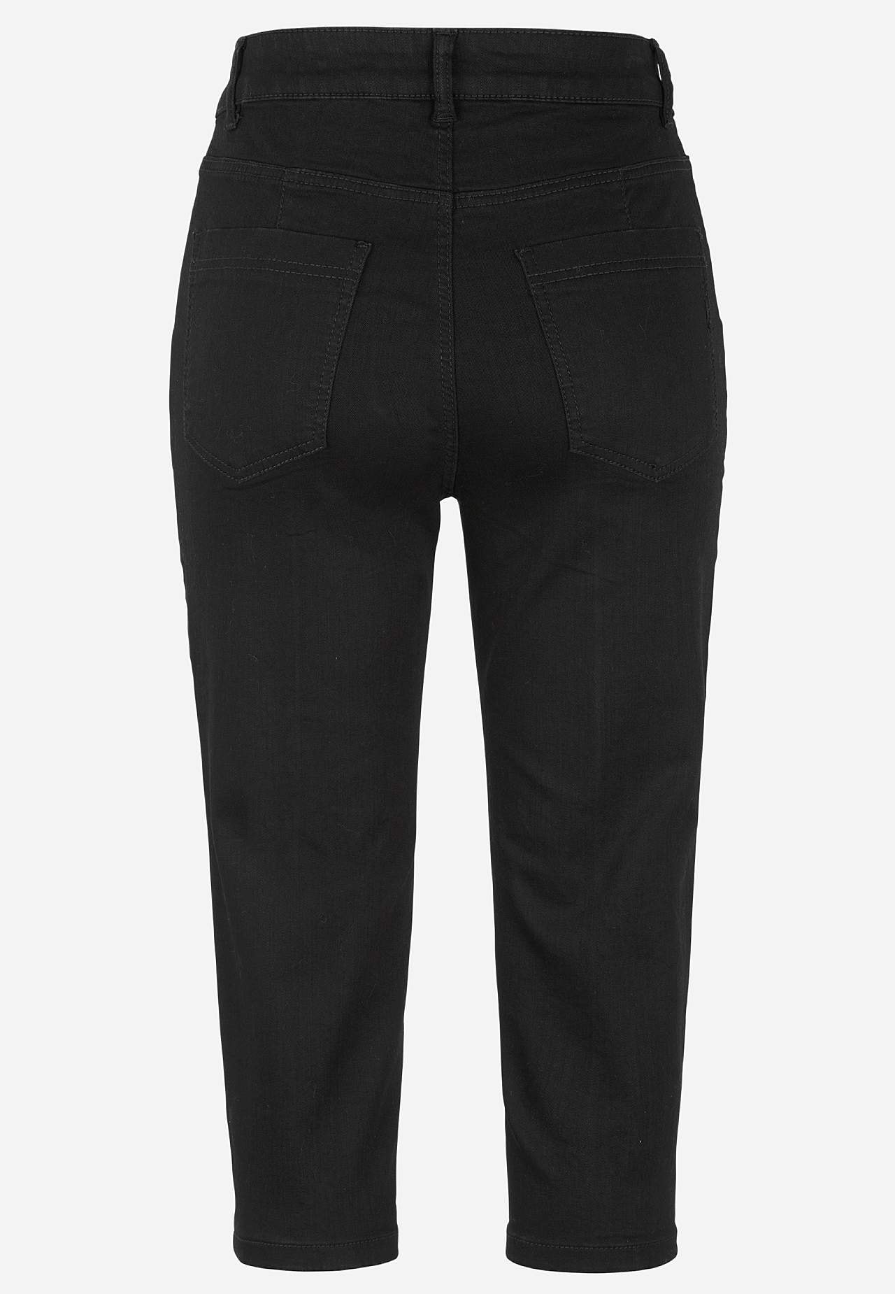 Stretchy caprijeans med sydd press