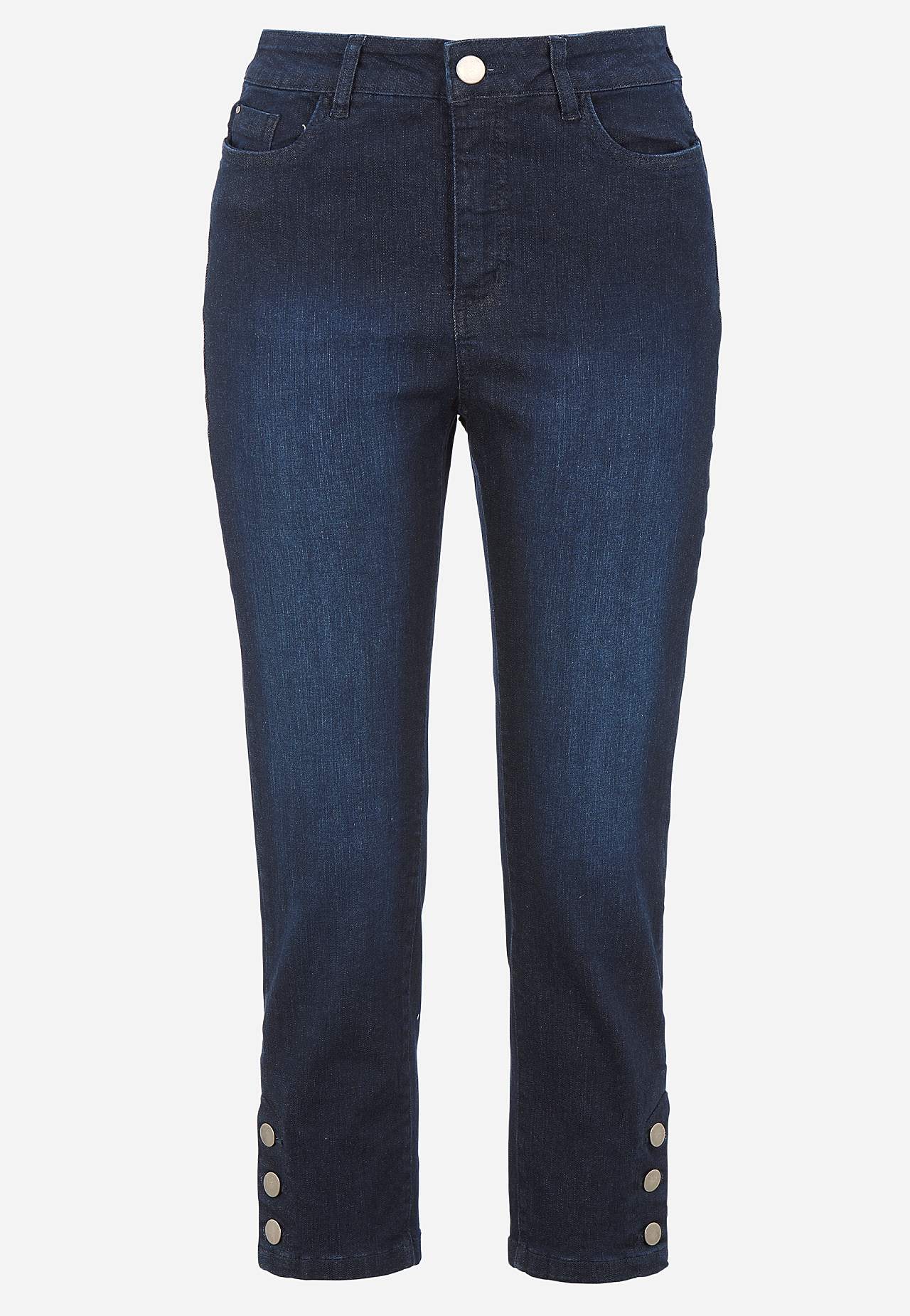 Caprijeans med design med fem lommer
