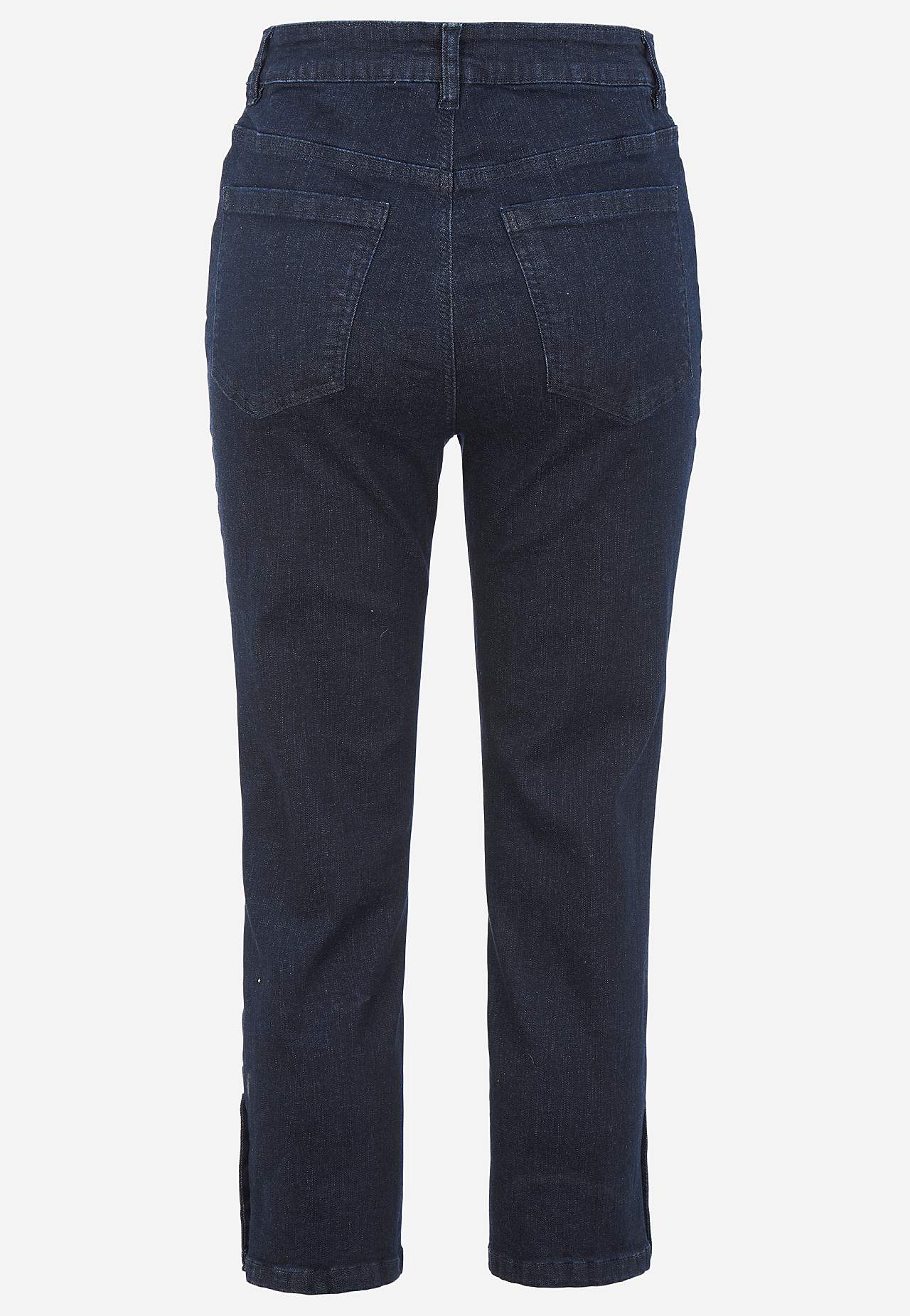 Caprijeans med design med fem lommer
