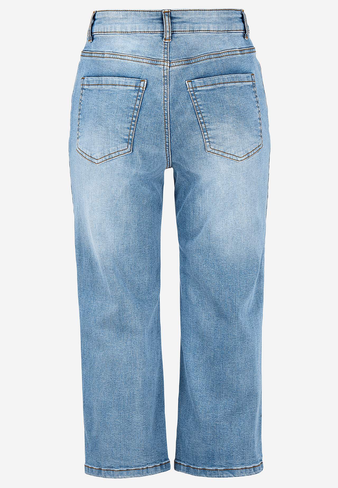 Caprijeans med knapplukking