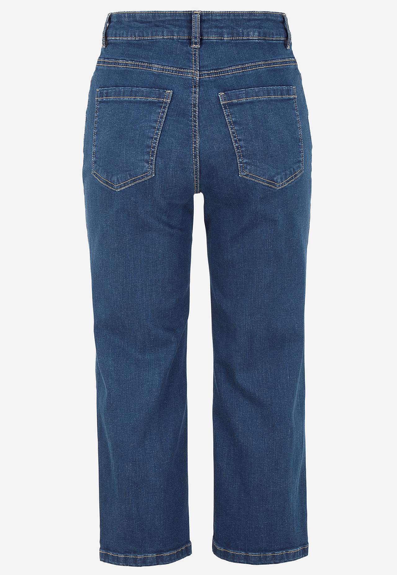 Caprijeans med knapplukking