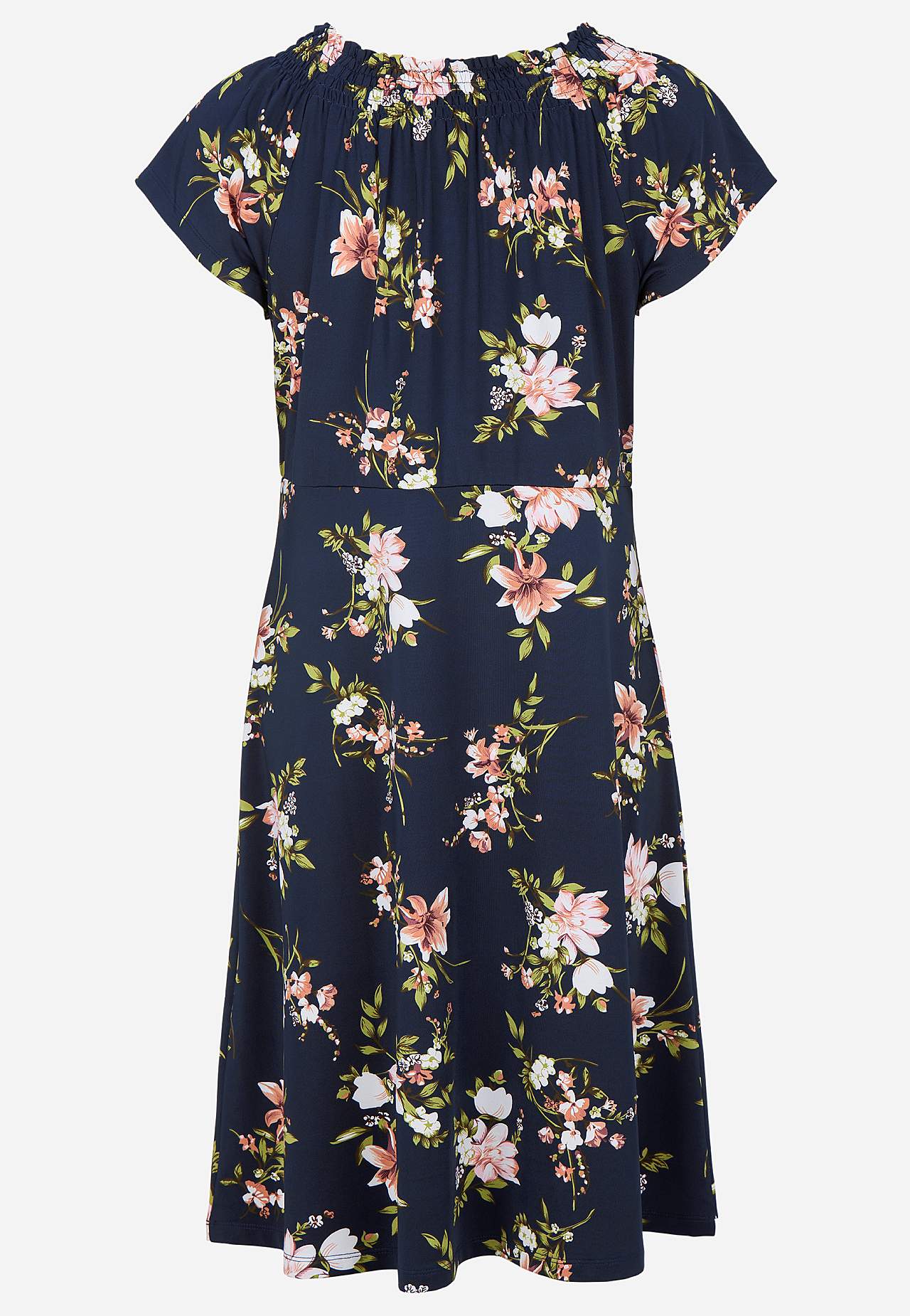 Jersey-kjole med et blomstermønster