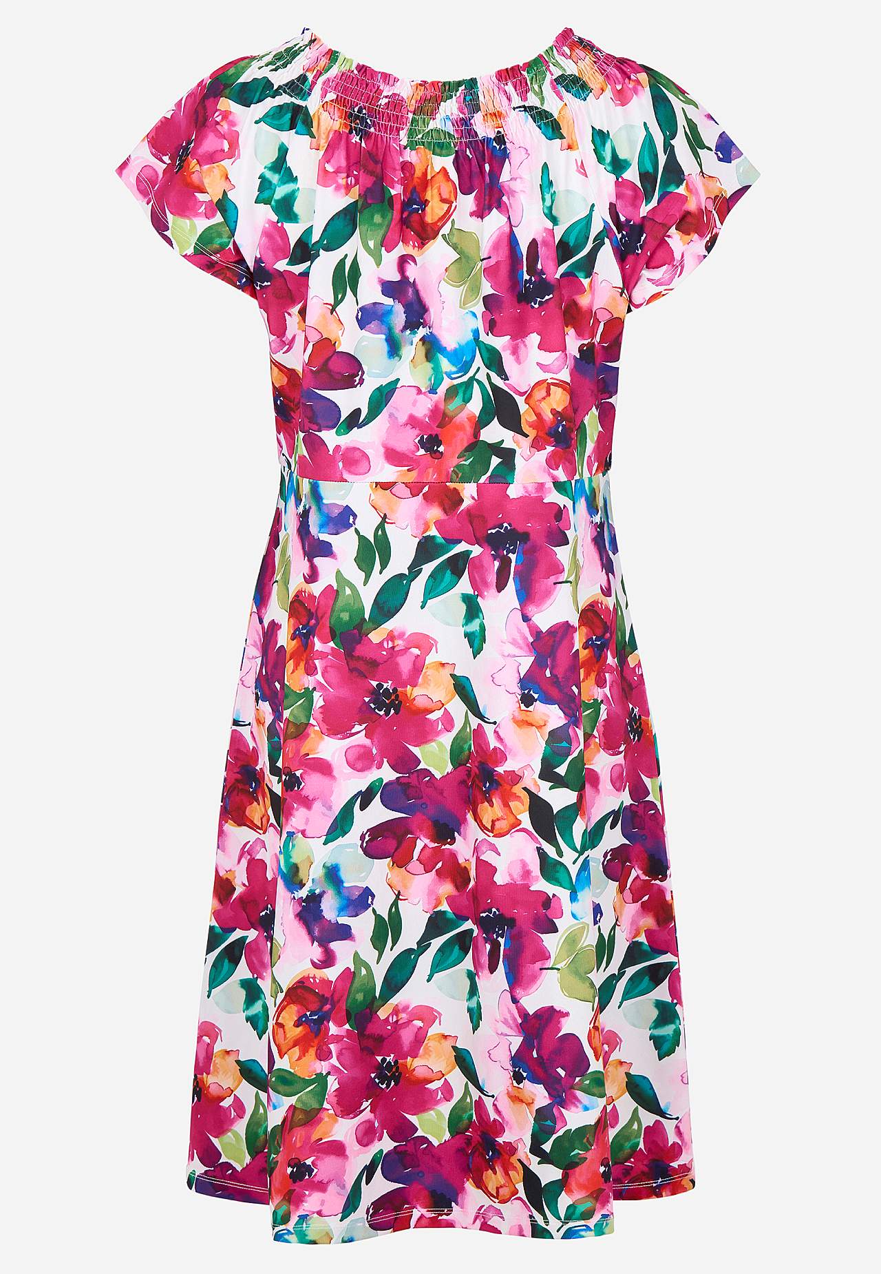Jersey-kjole med et blomstermønster
