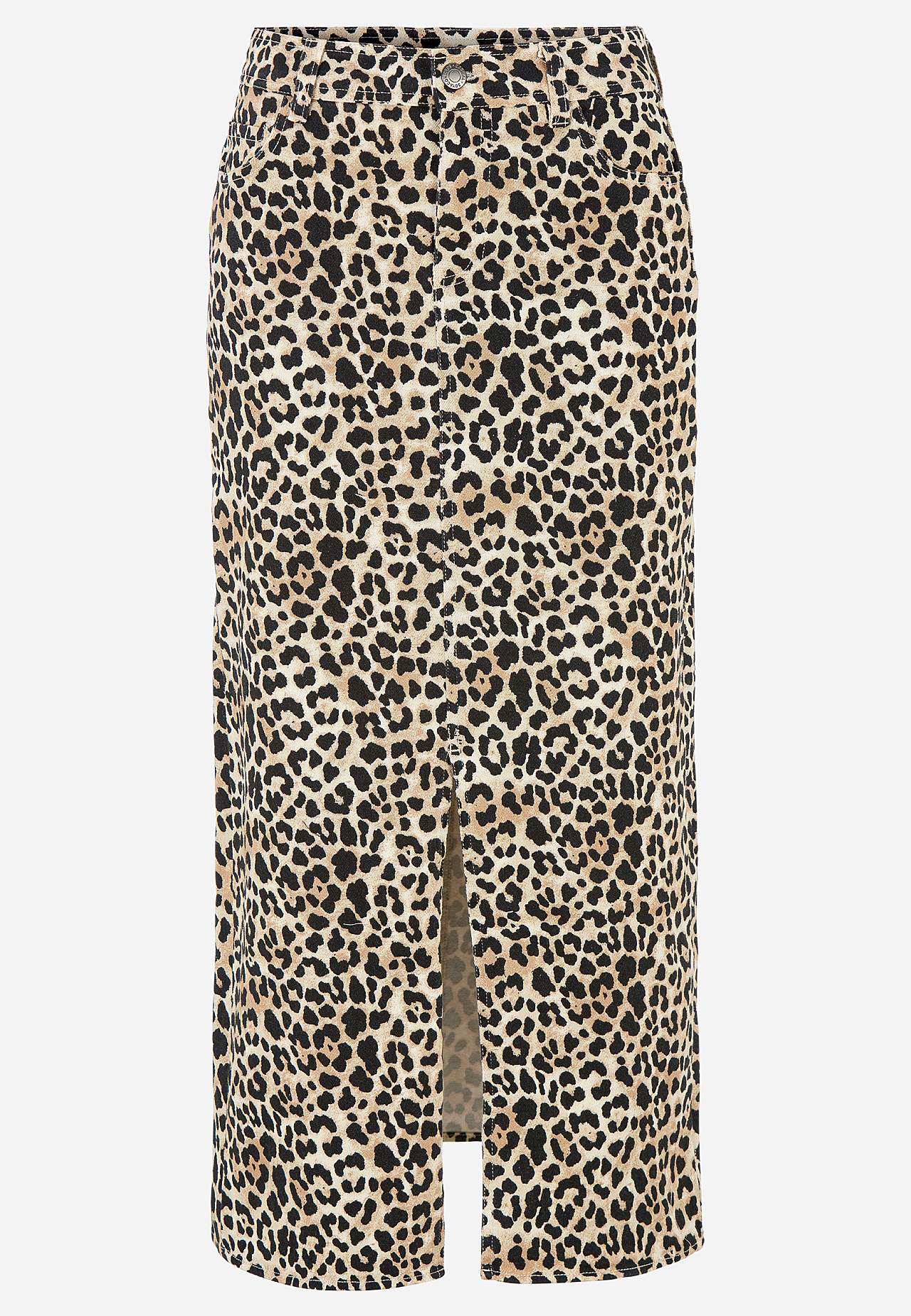 Langt, leopardmønstret twillskjørt
