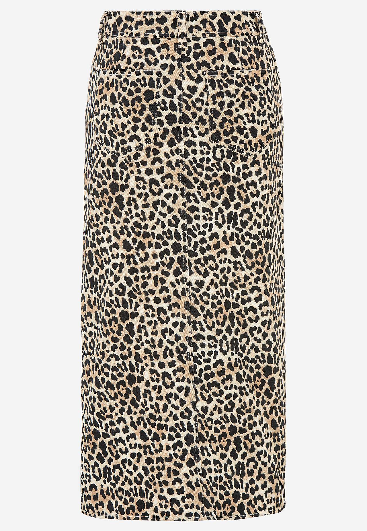 Langt, leopardmønstret twillskjørt