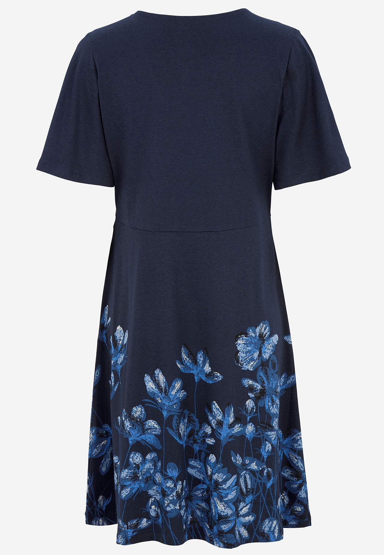 Jersey-kjole med blomster mønster