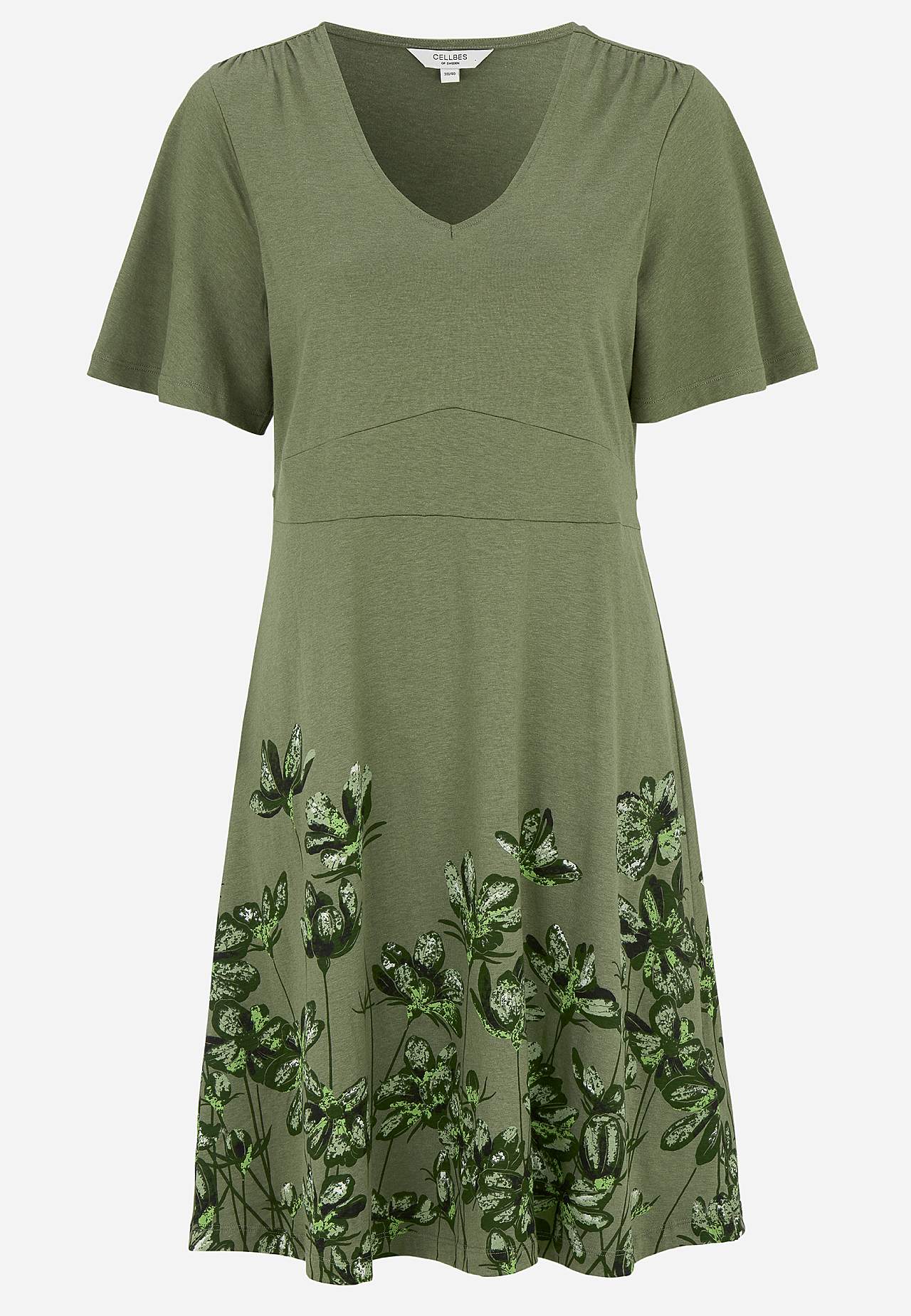 Jersey-kjole med blomster mønster