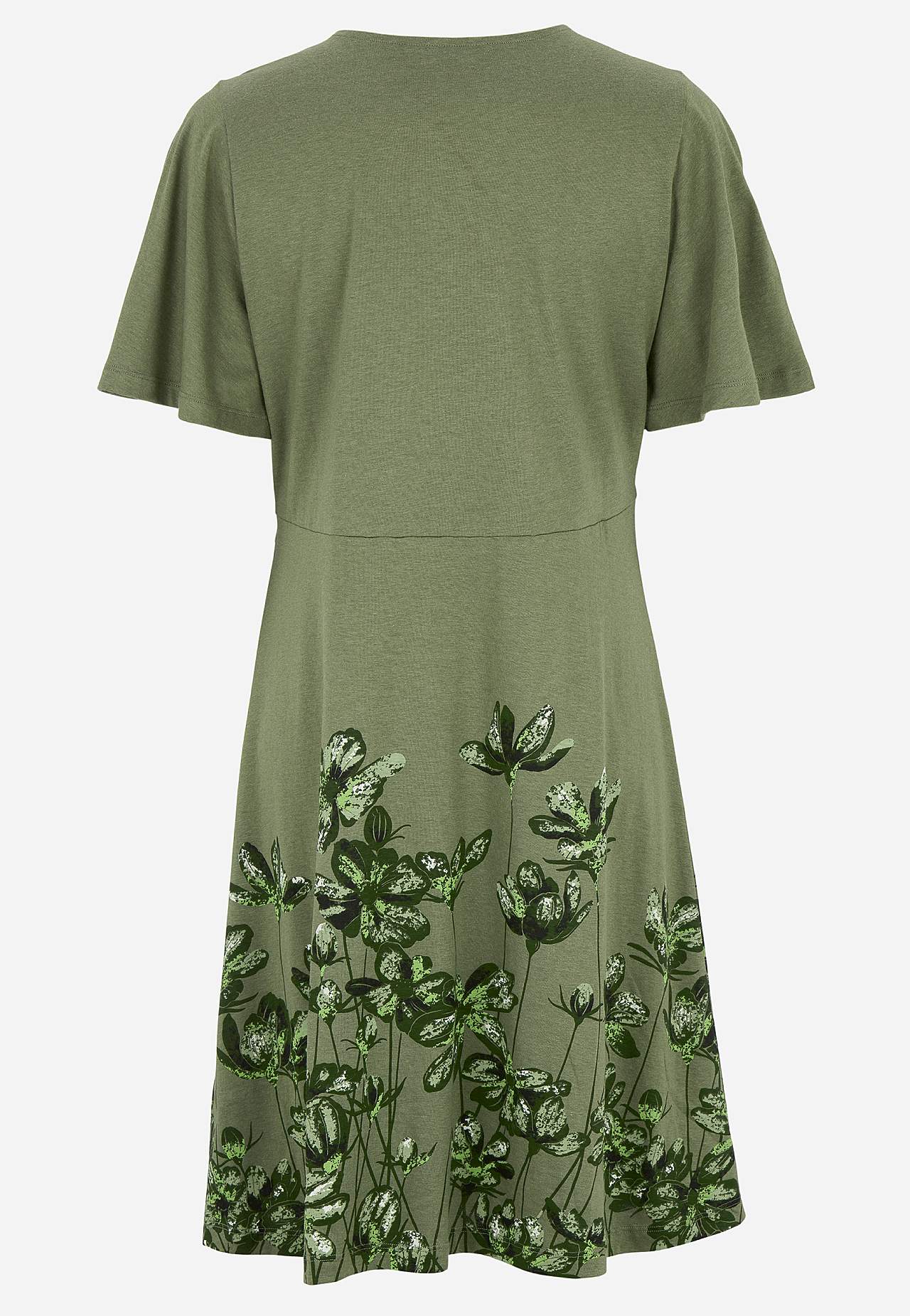 Jersey-kjole med blomster mønster
