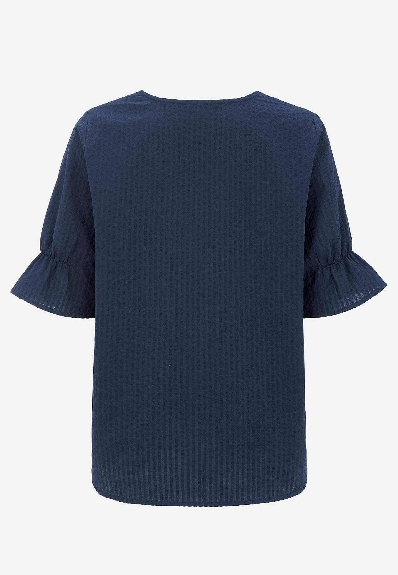 Bluse i seersucker