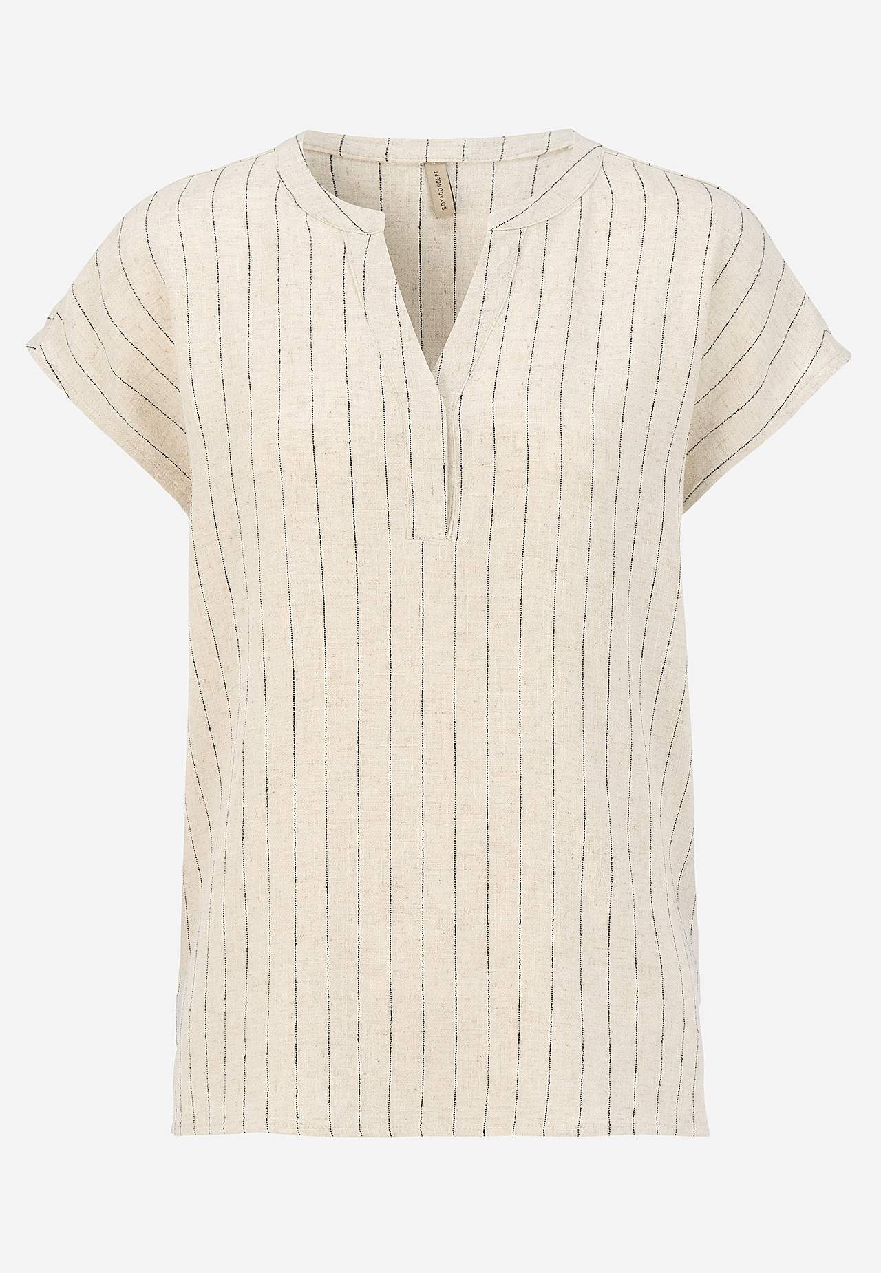 Bluse i viskose- og linblanding