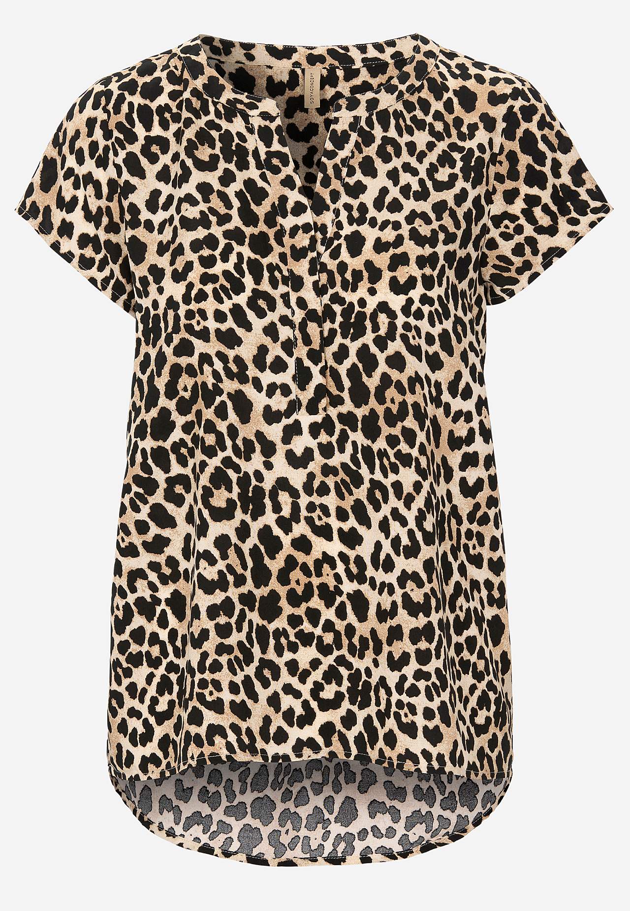 Leopardmønstret viskosebluse