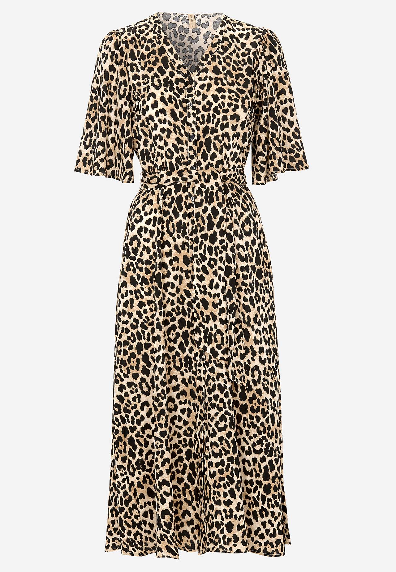 Leopardmønstret viskosekjole