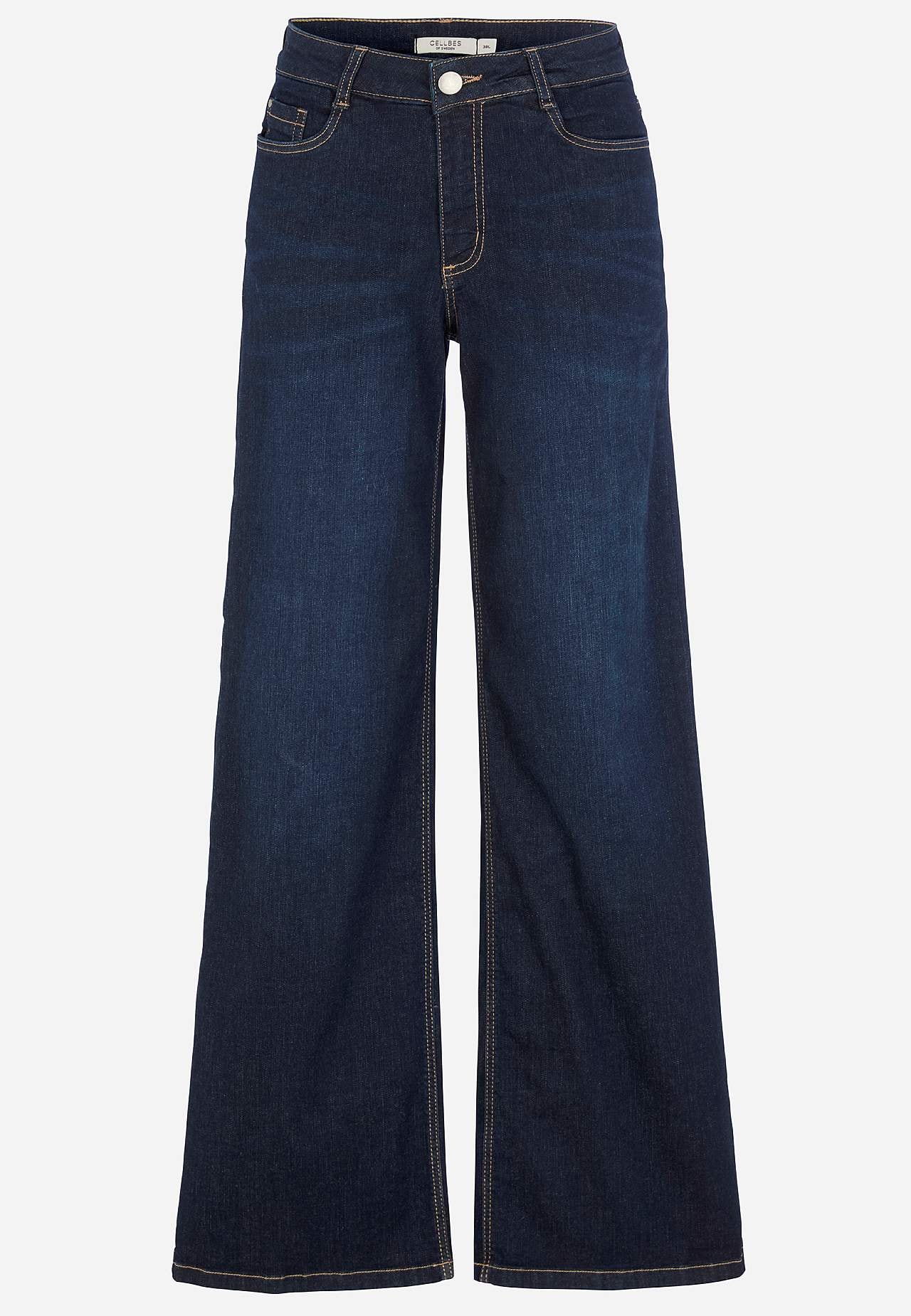 Vide, lange jeans med høy midje