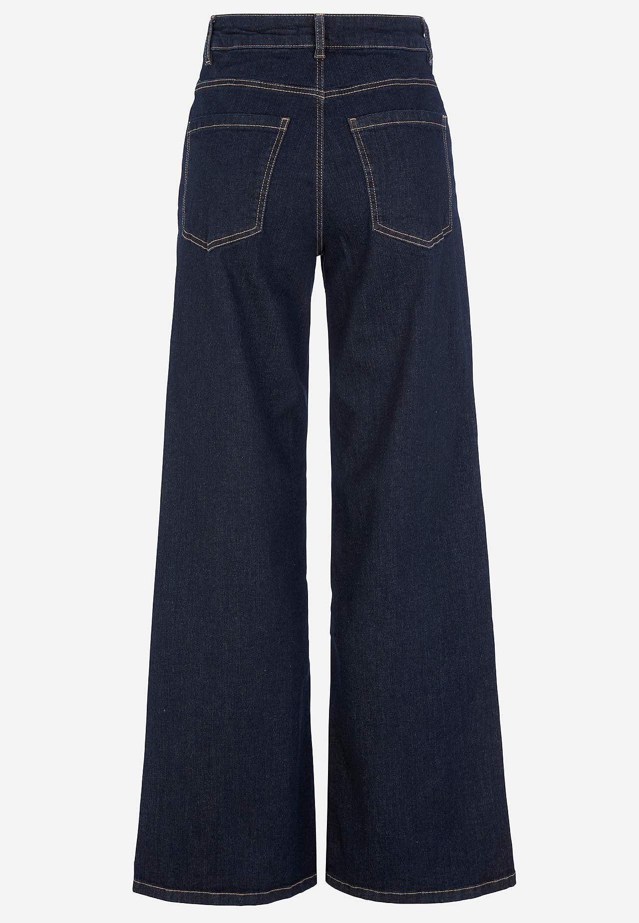 Vide, lange jeans med høy midje