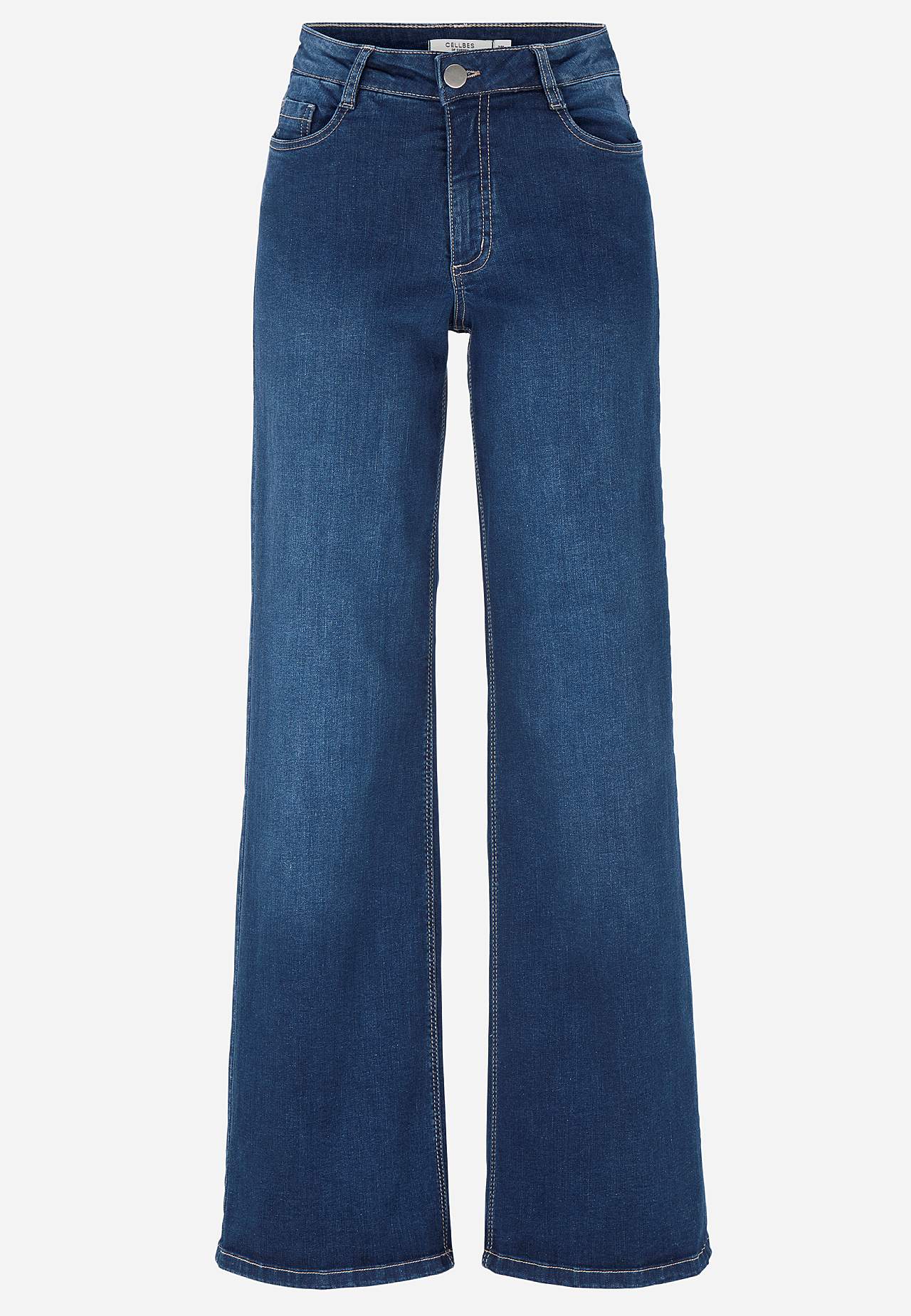 Vide, lange jeans med høy midje
