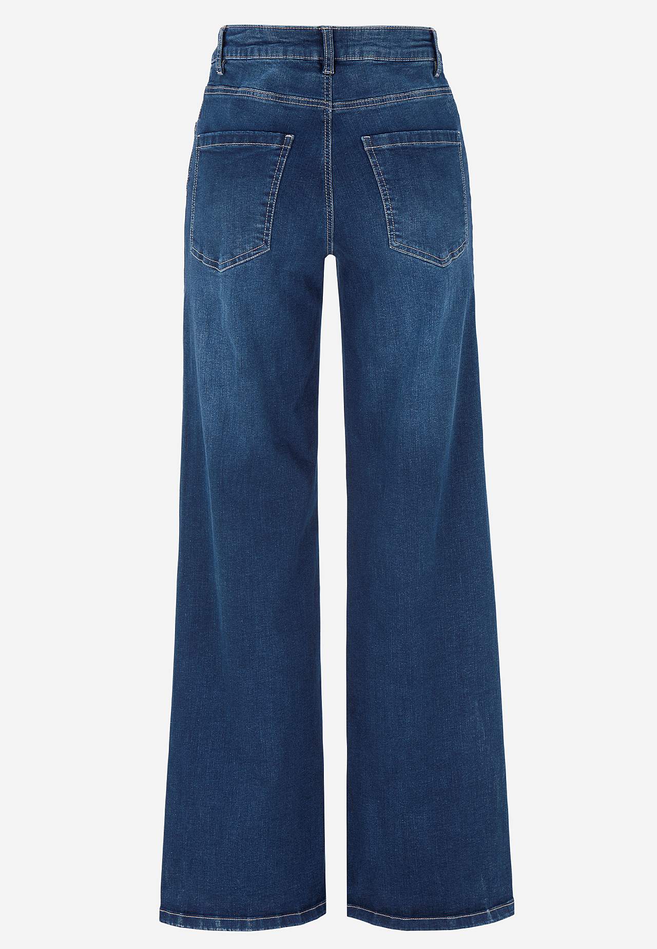 Vide, lange jeans med høy midje