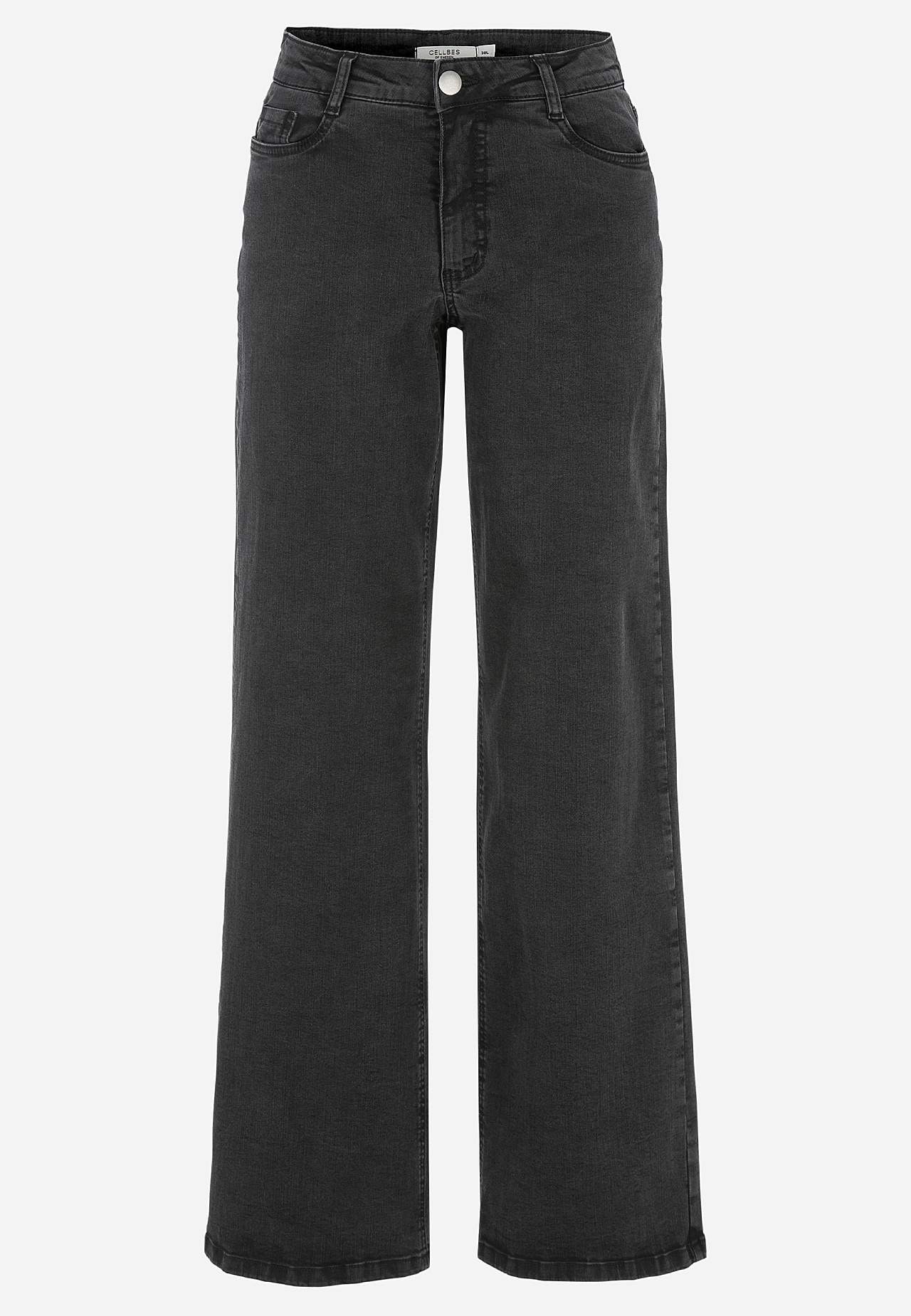 Vide, lange jeans med høy midje
