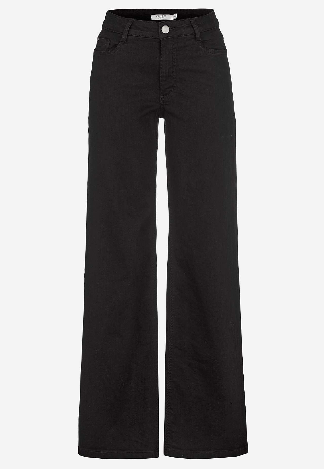 Vide, lange jeans med høy midje
