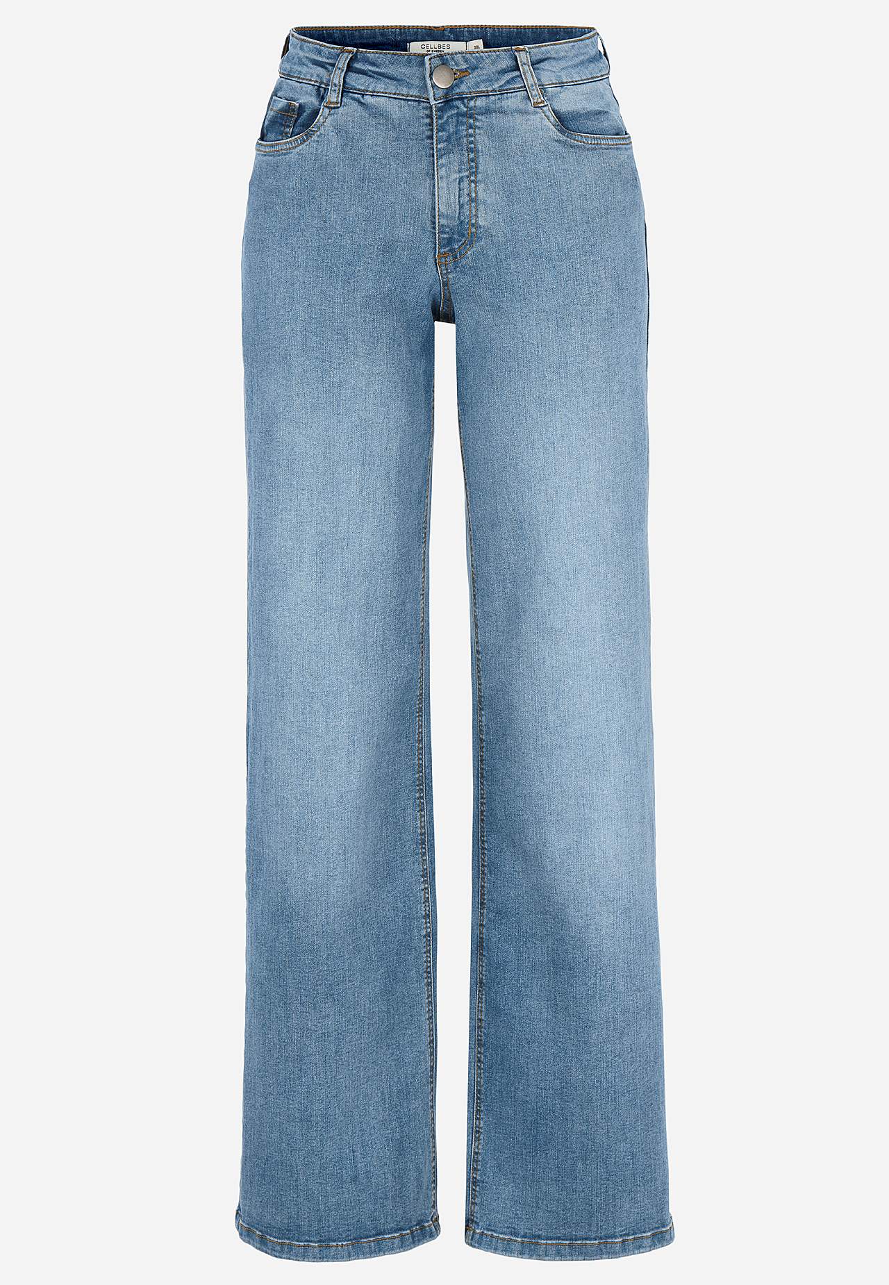 Vide, lange jeans med høy midje