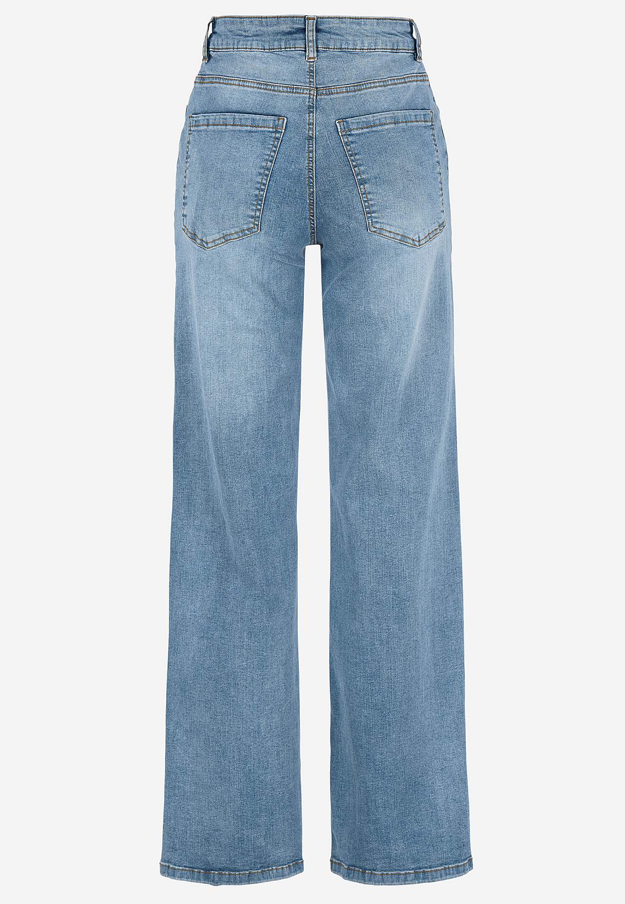 Vide, lange jeans med høy midje