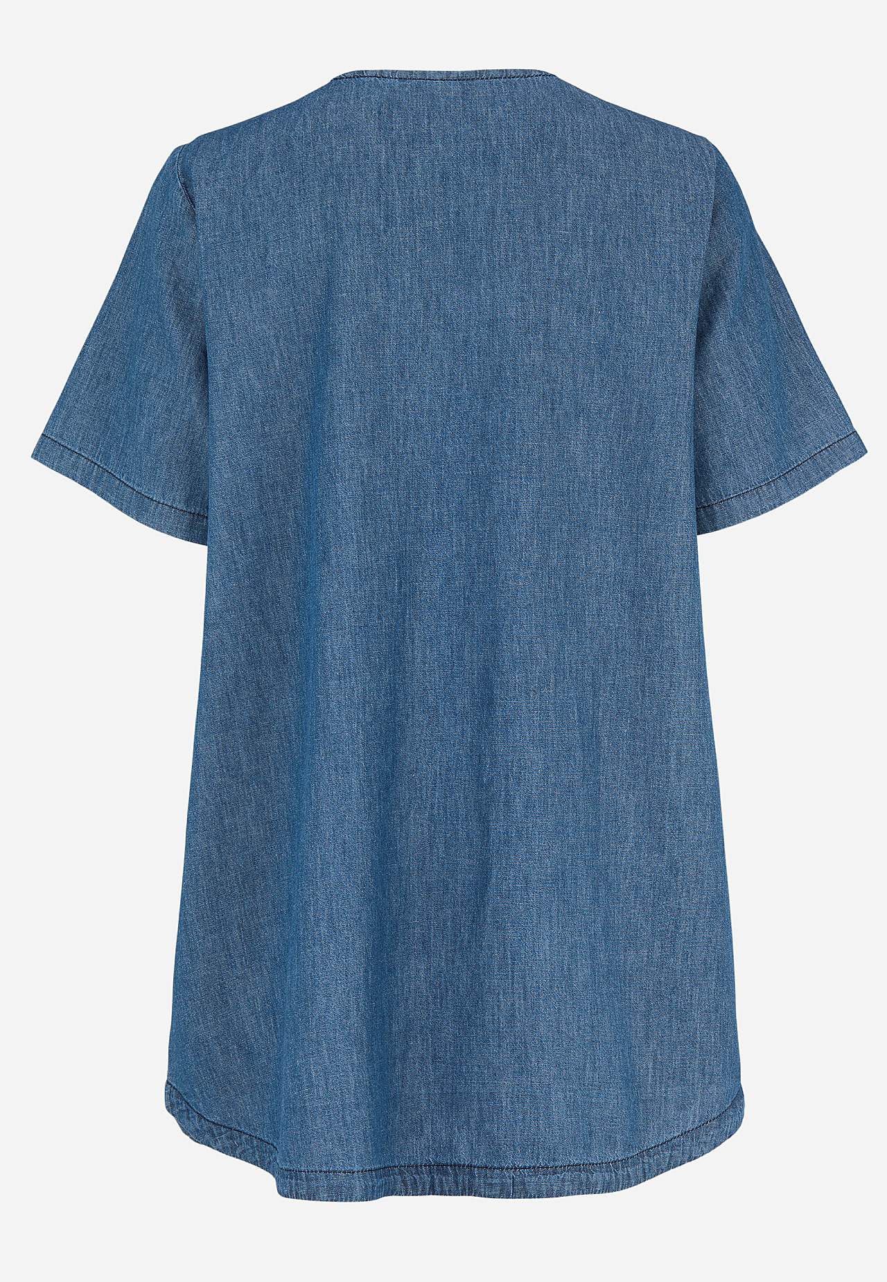 Denimtunika med dekorativ v-hals