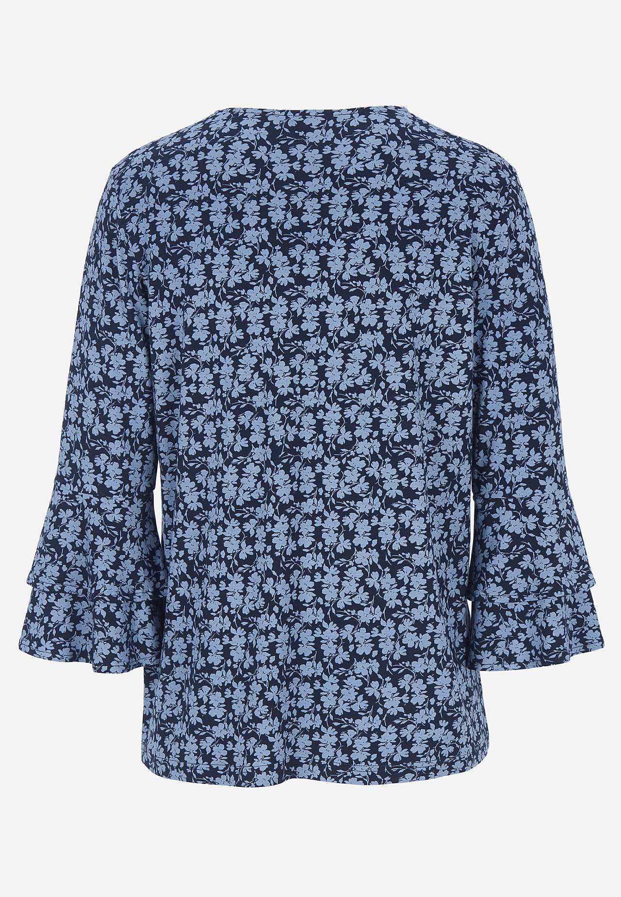 Jerseytopp med volangtermer