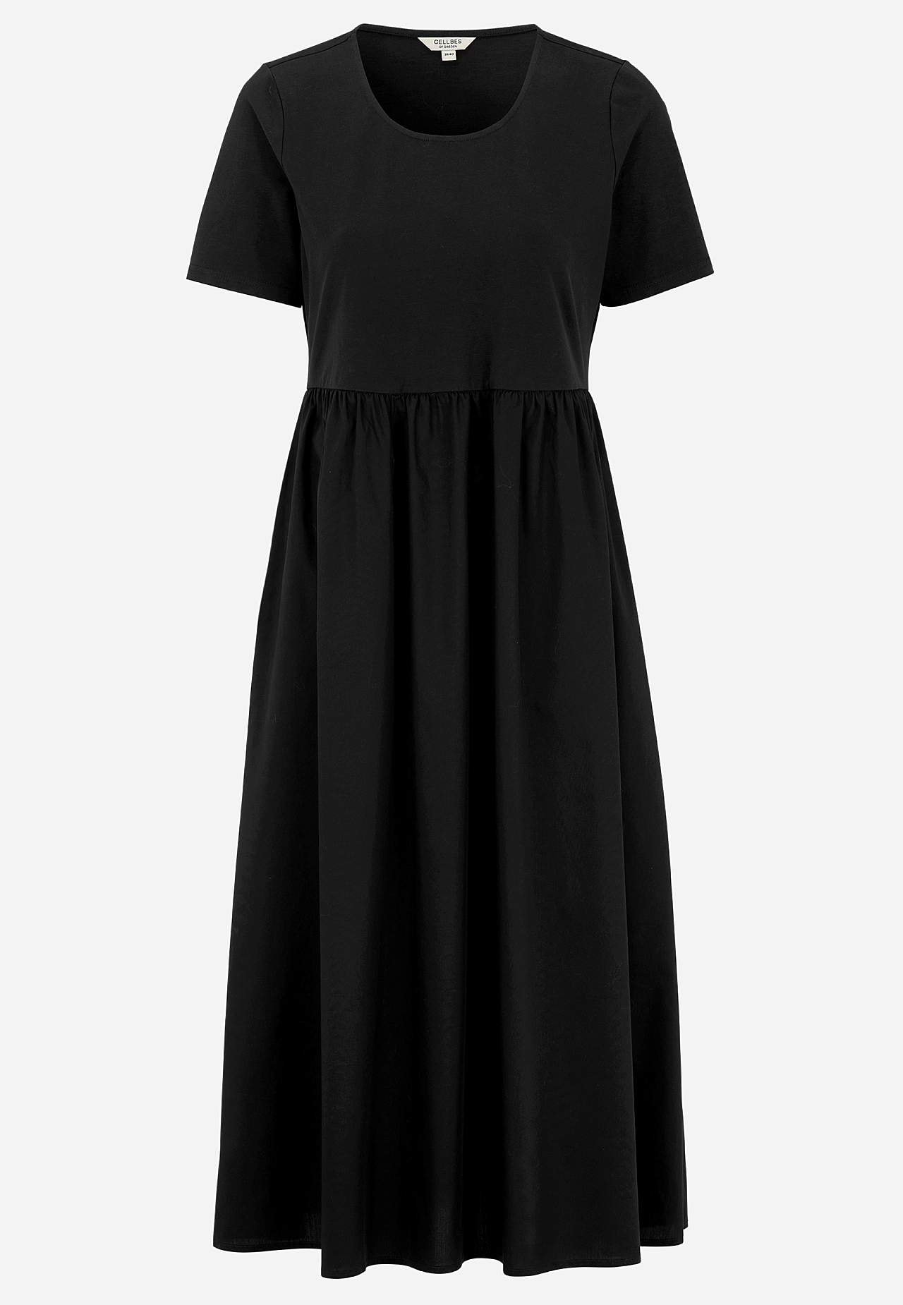 Kjole i poplin og tricot