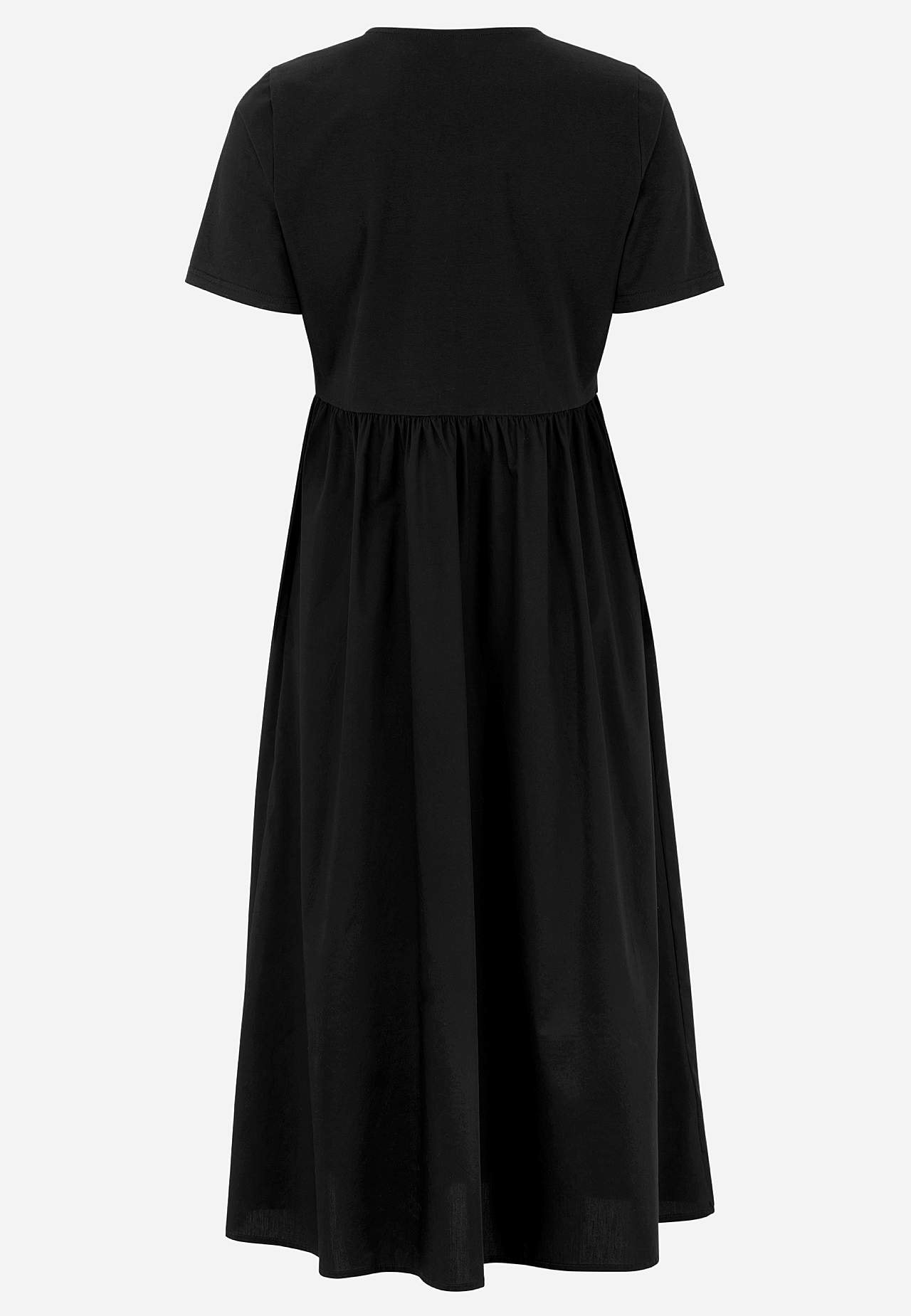 Kjole i poplin og tricot