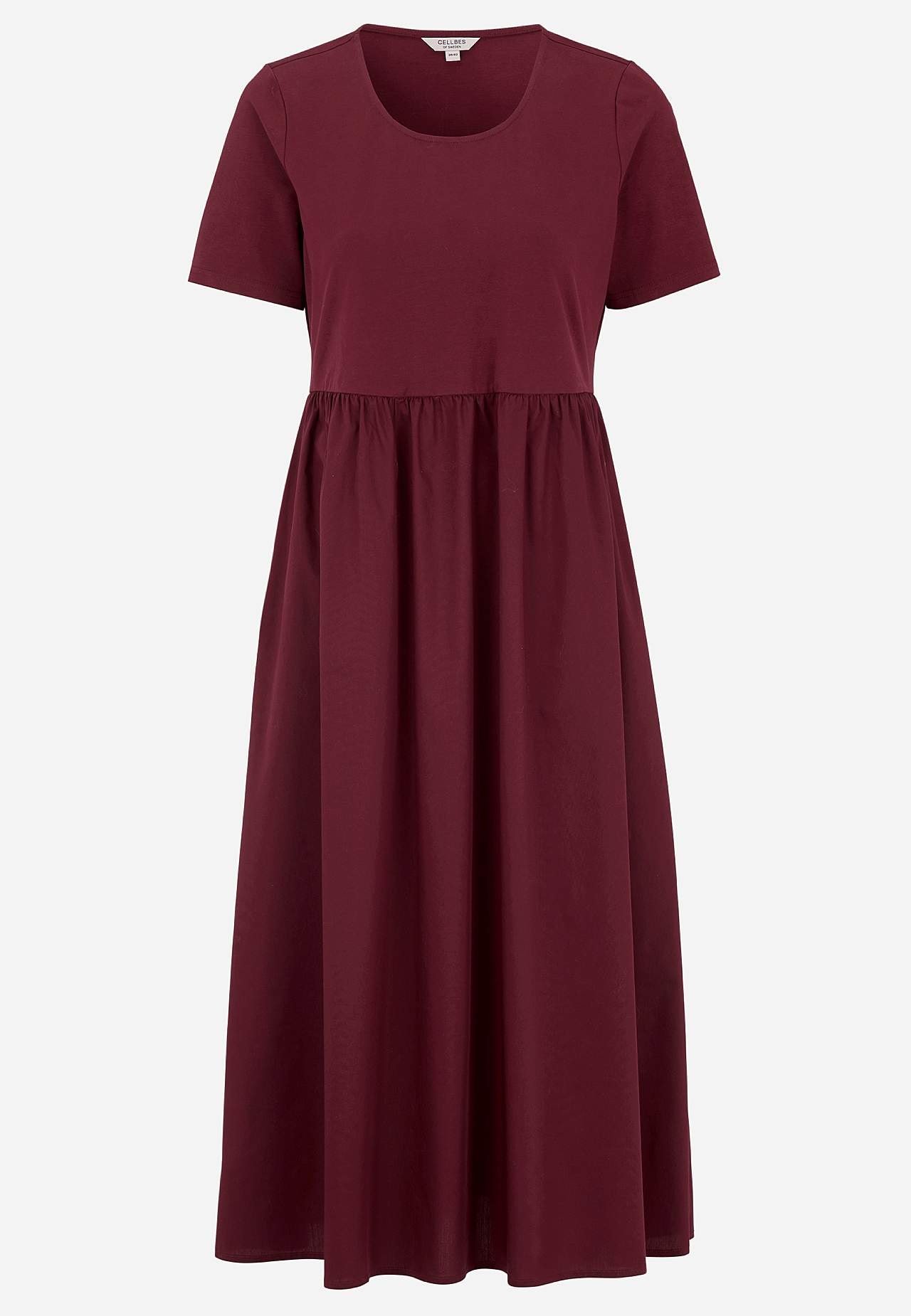 Kjole i poplin og tricot