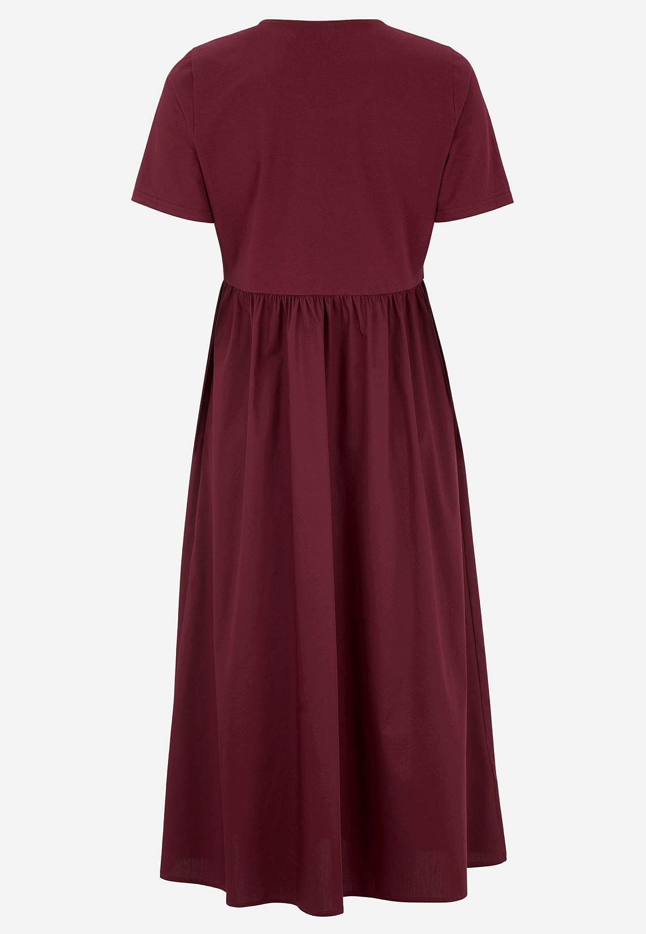 Kjole i poplin og tricot