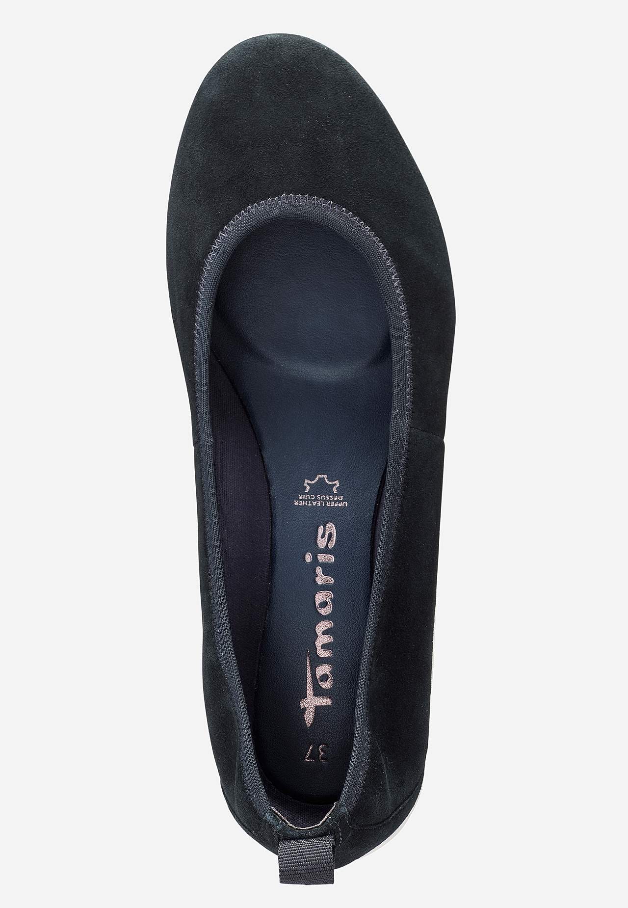 Ballerinasko i semsket skinn
