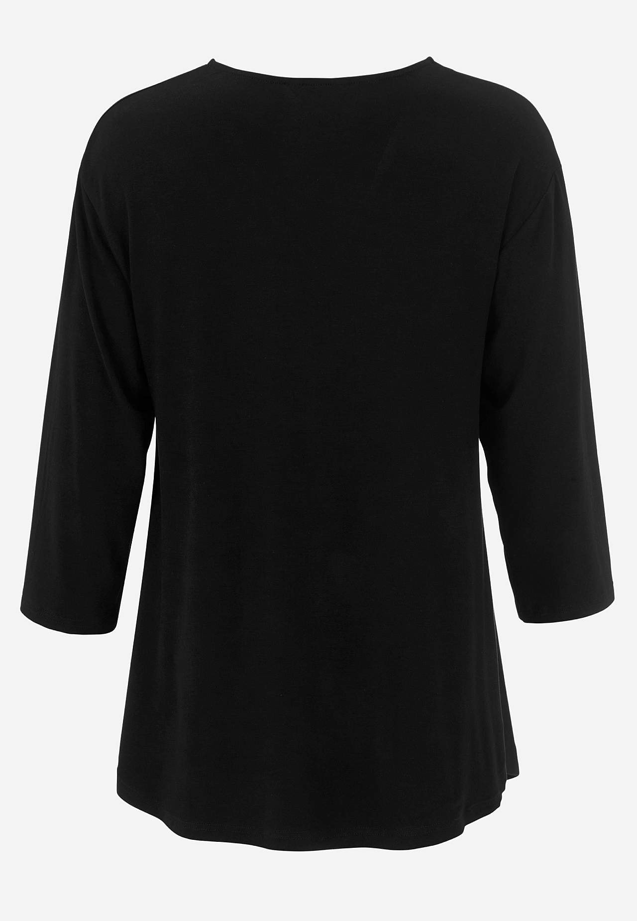 Jerseytopp med 3/4 erme