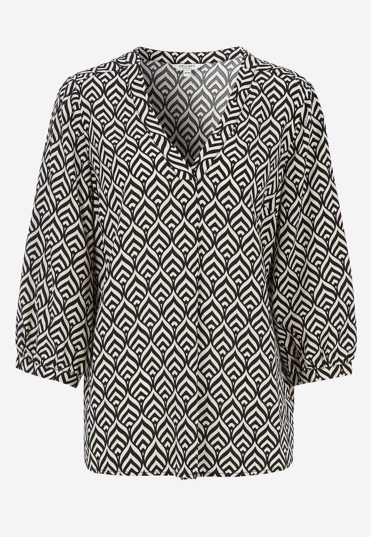 V-halset, vevet bluse