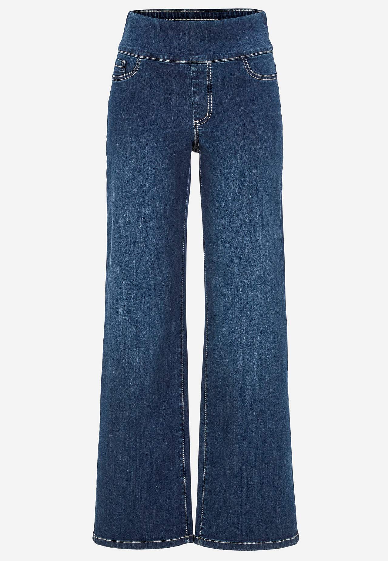 Jeans med høy elastisk midje