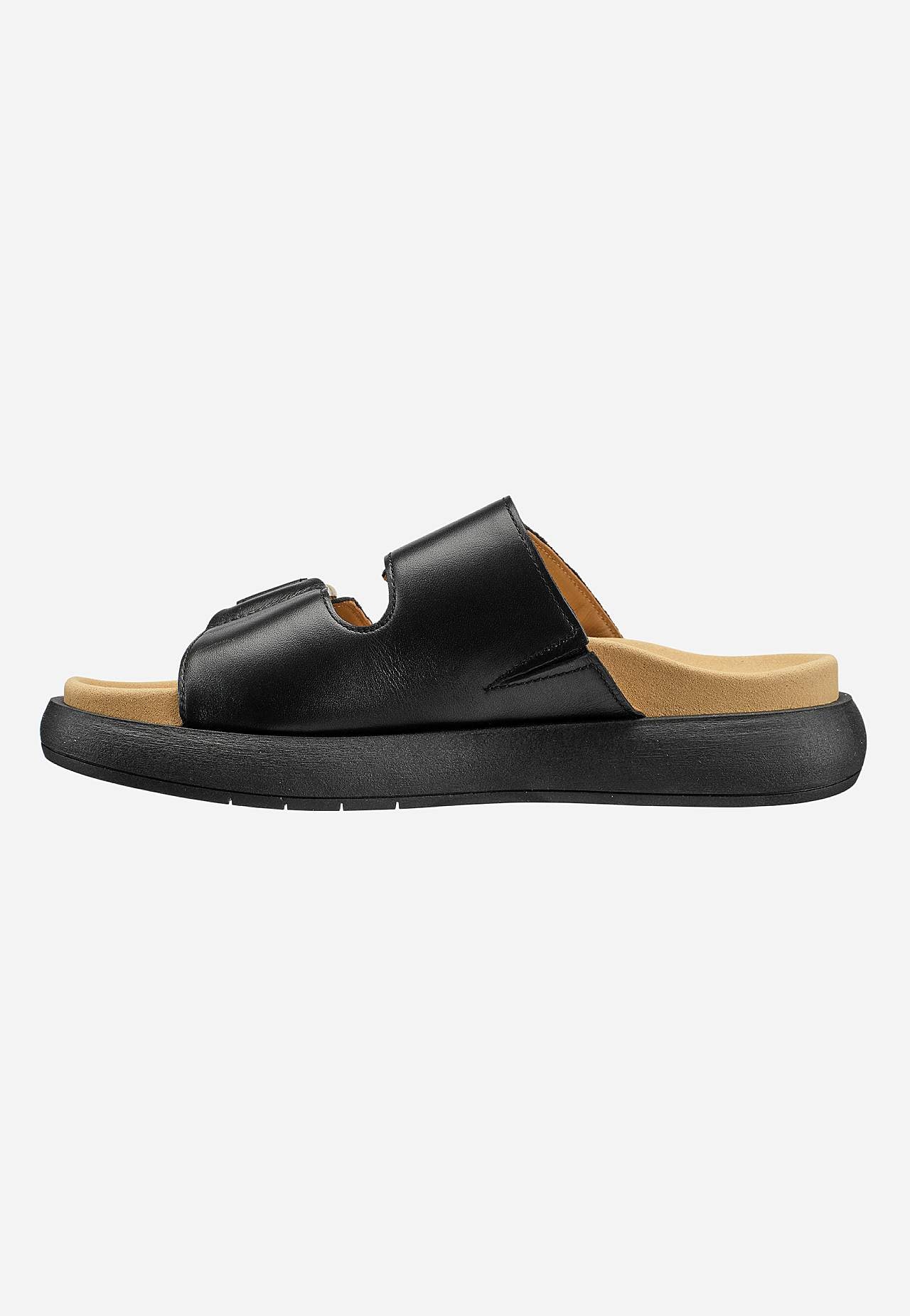 Skinnsandal med spenner
