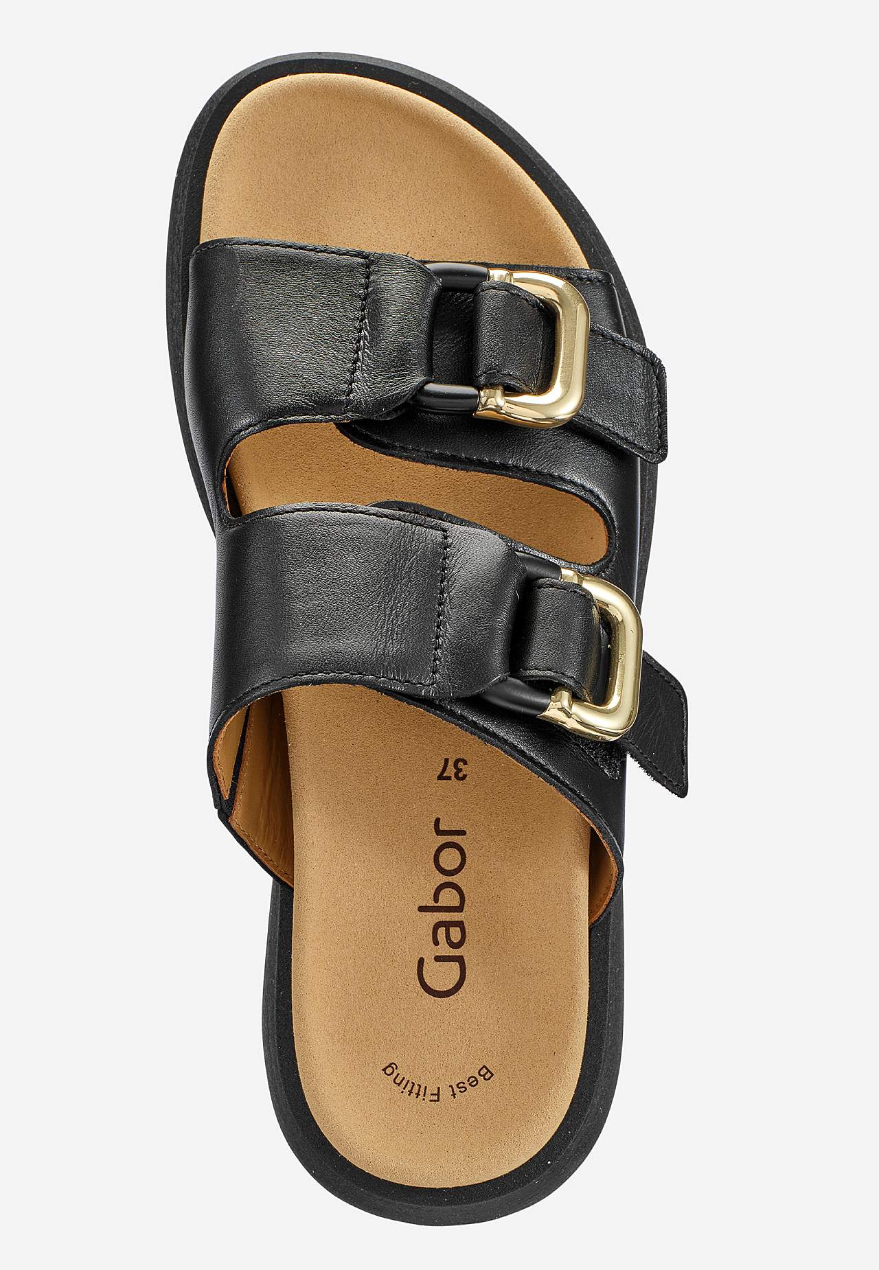 Skinnsandal med spenner