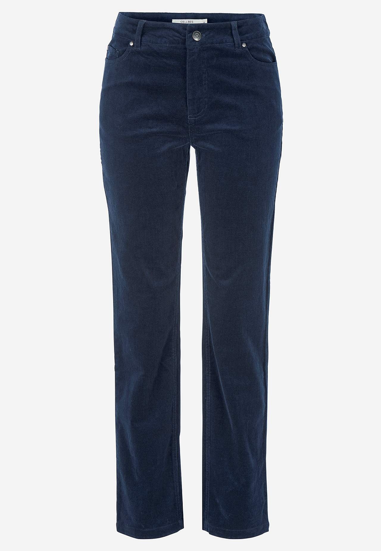 Stretchy kordfløyelsbukse med rette ben