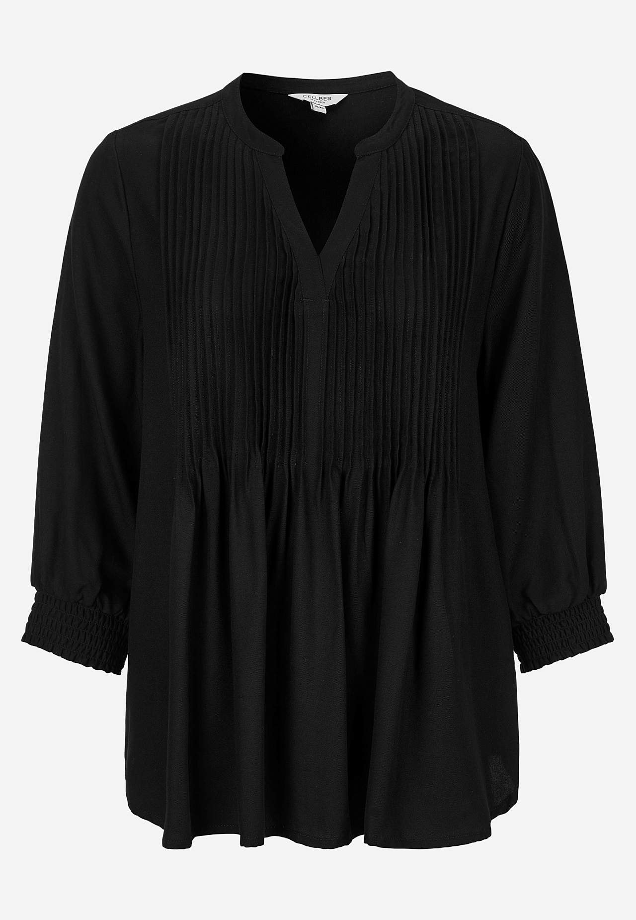 Bluse med sydde folder