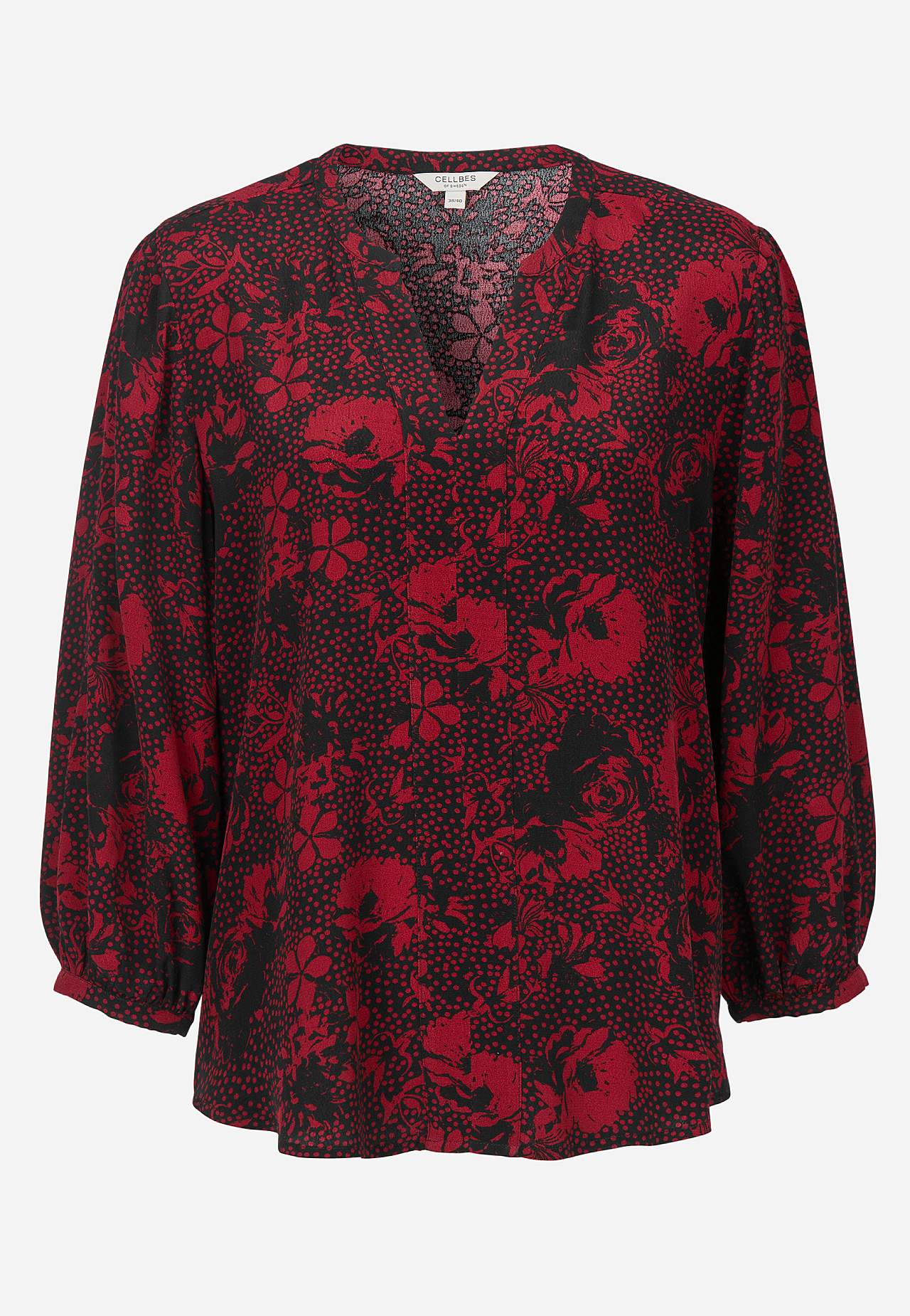 Vevet, mønstret bluse