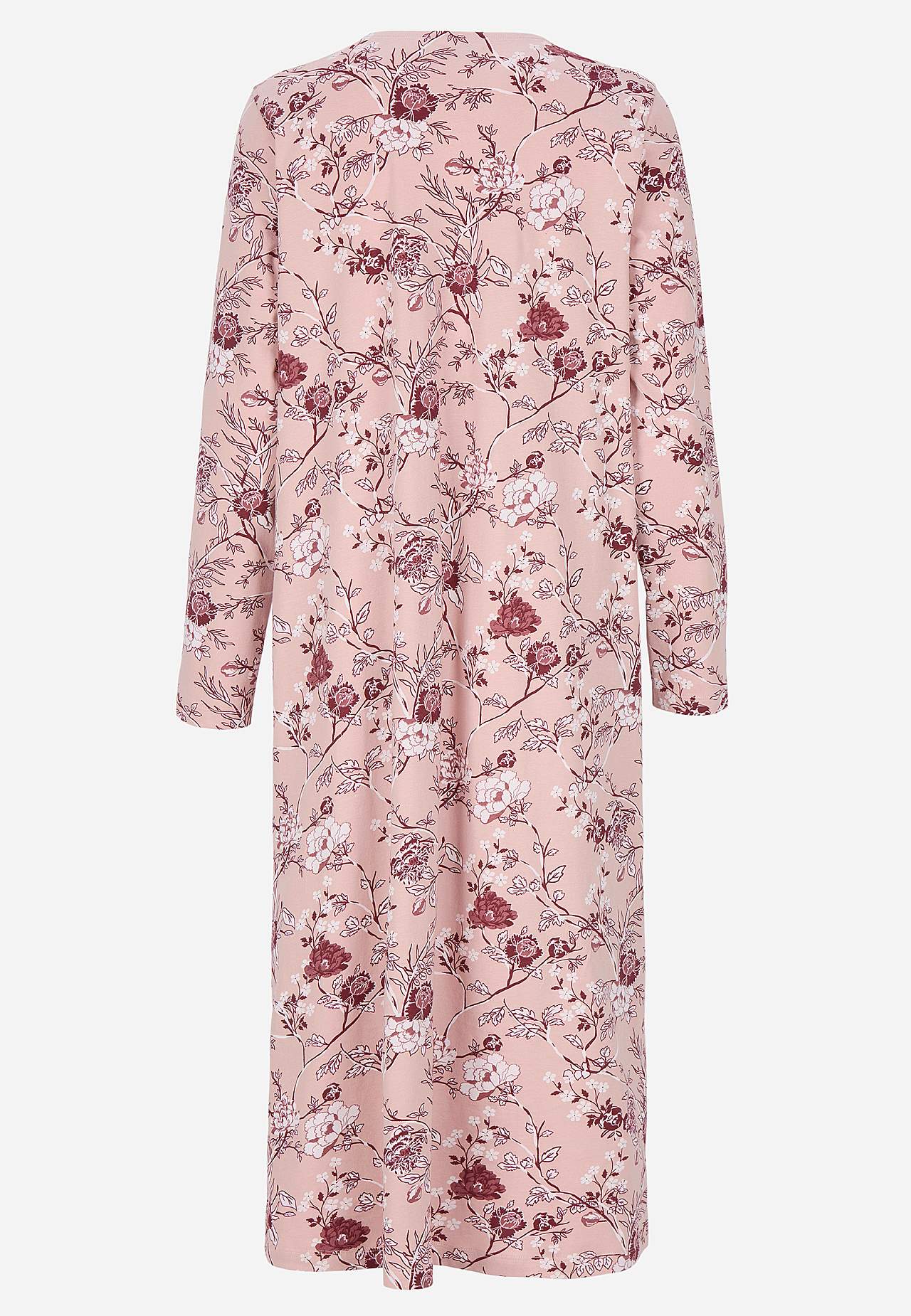 Blomstret nattkjole med lange ermer