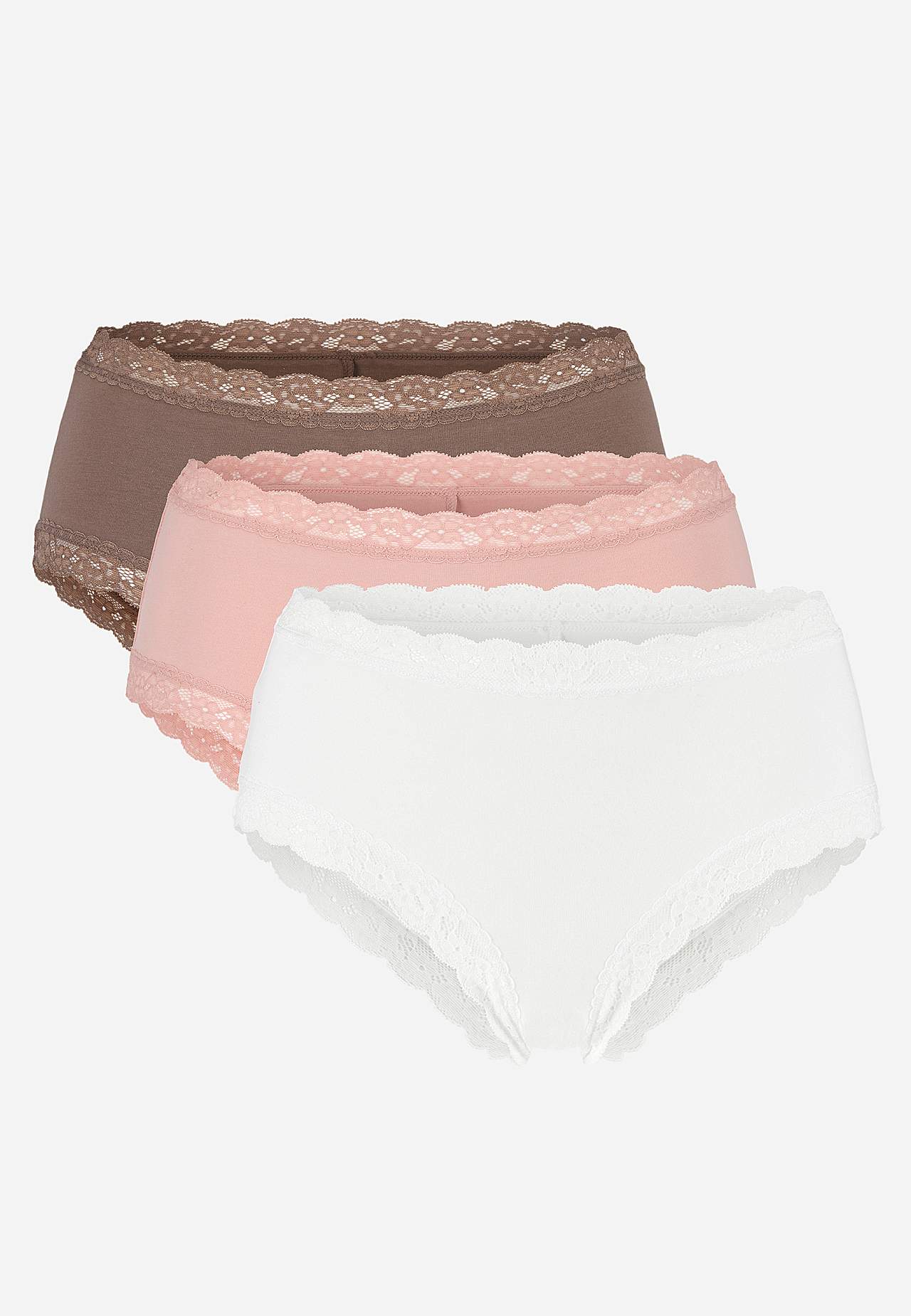 Dametruser med blonder og brasiliansk snitt 3-pack