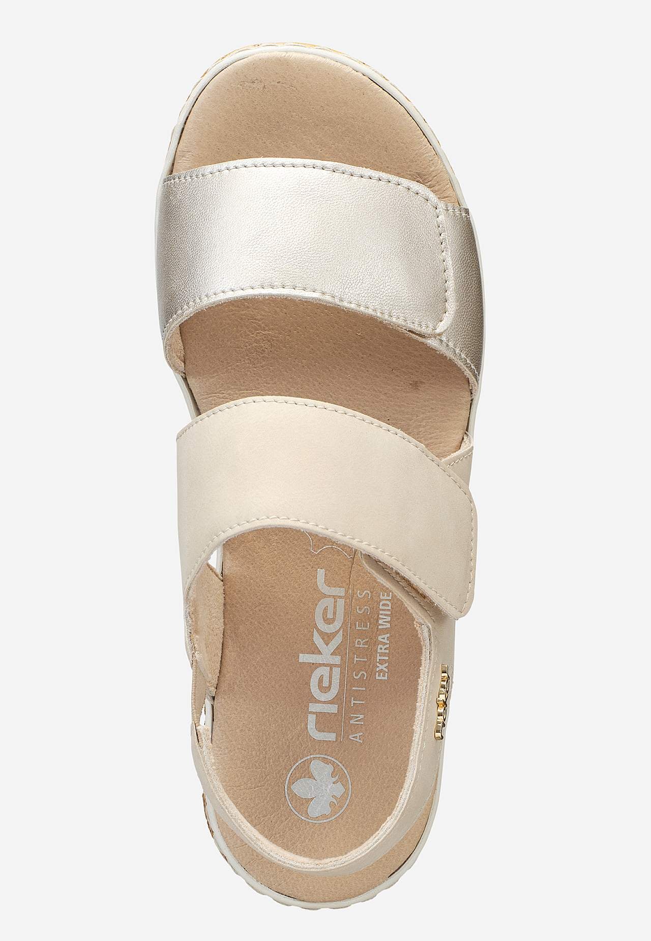 Skinnsandal med kilehæl