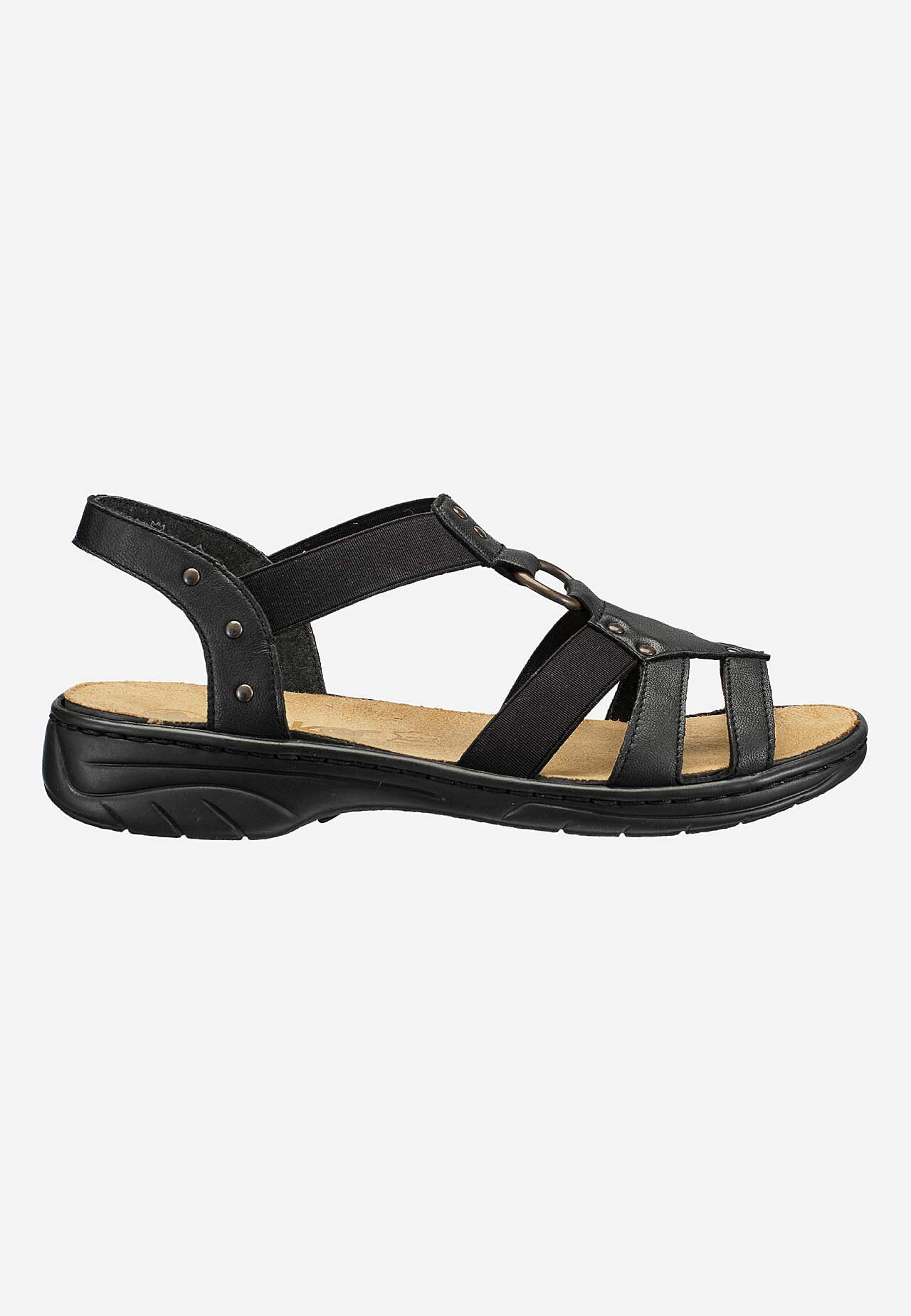 Skinnsandal med elastiske stropper