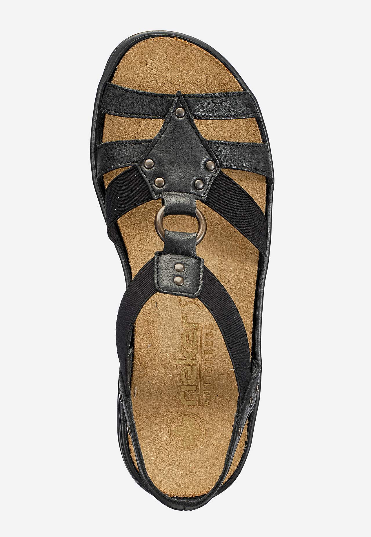 Skinnsandal med elastiske stropper