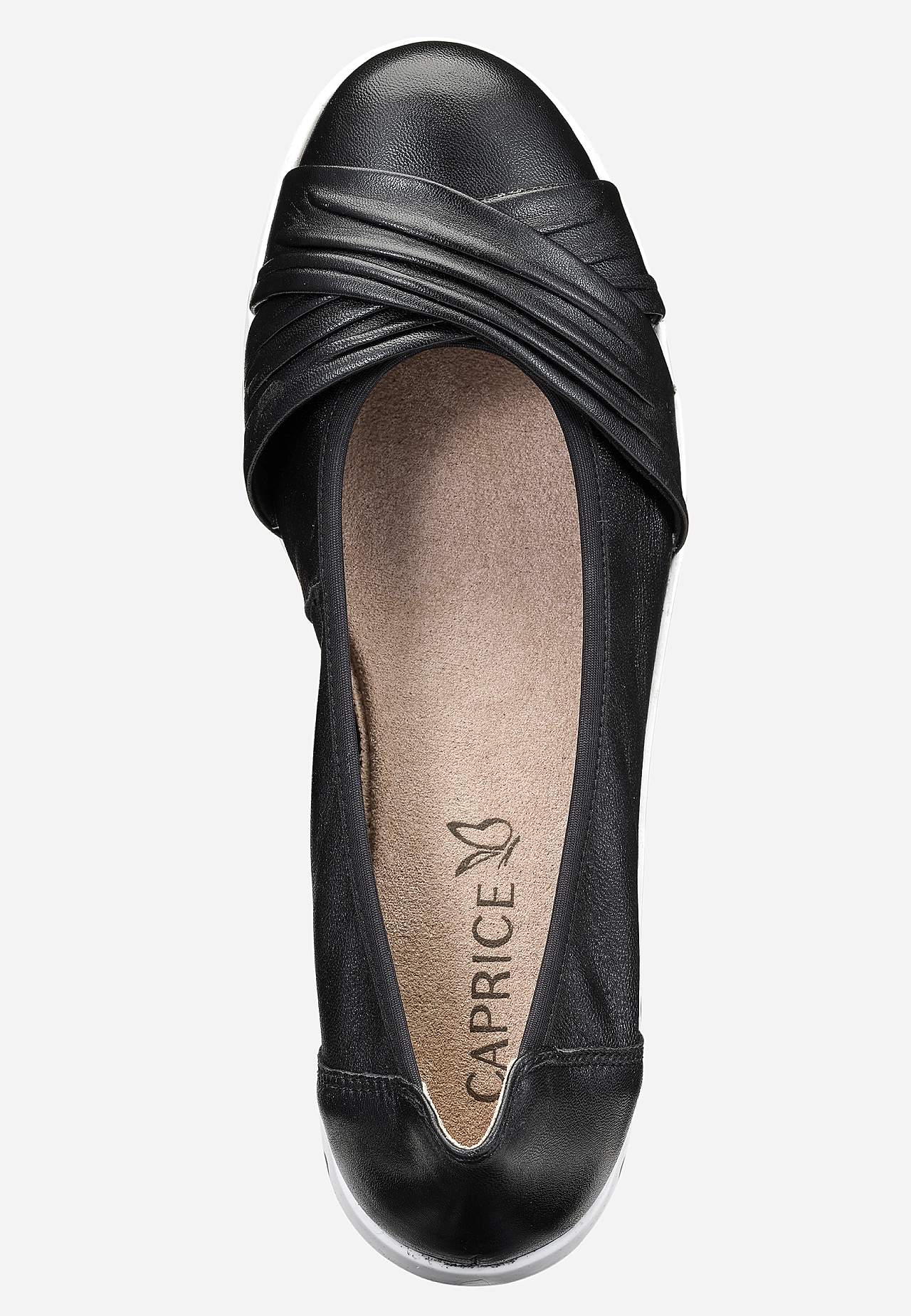 Komfortabel ballerinasko i skinn