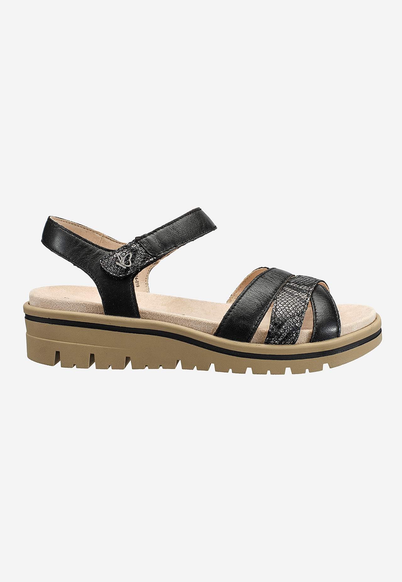 Skinnsandal med borrelåslukning