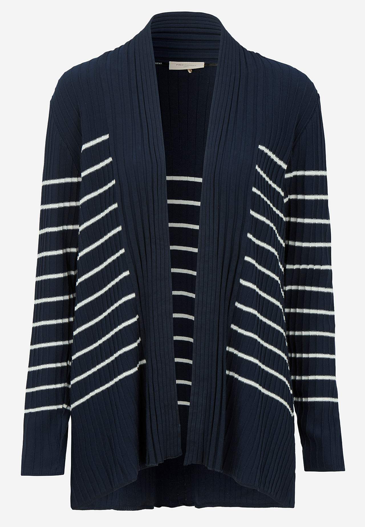Finstrikket, stripete cardigan